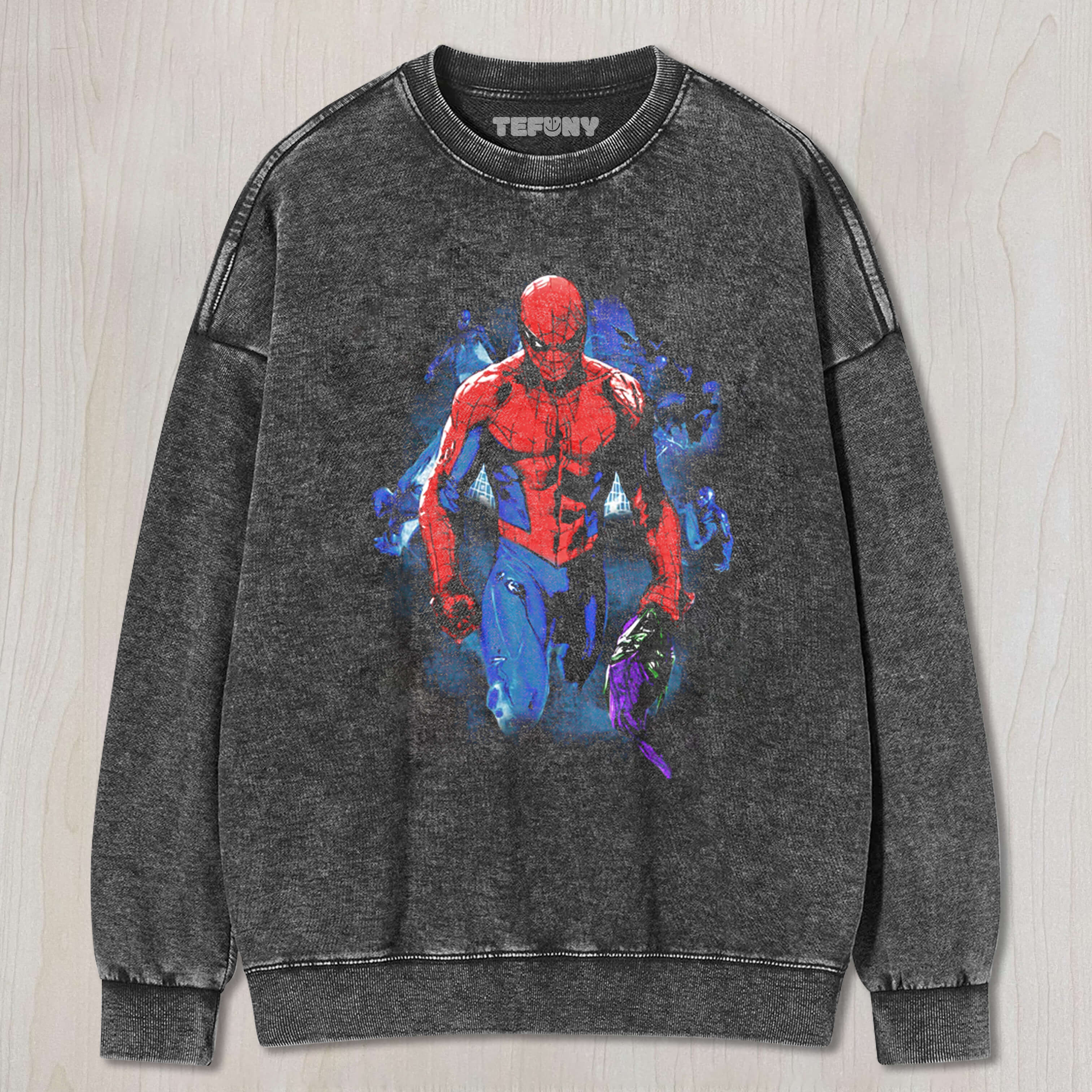 SPIDER-MAN IS HOLDING THE GREEN GOBLIN MASK TEE & SWEAT & HOOD