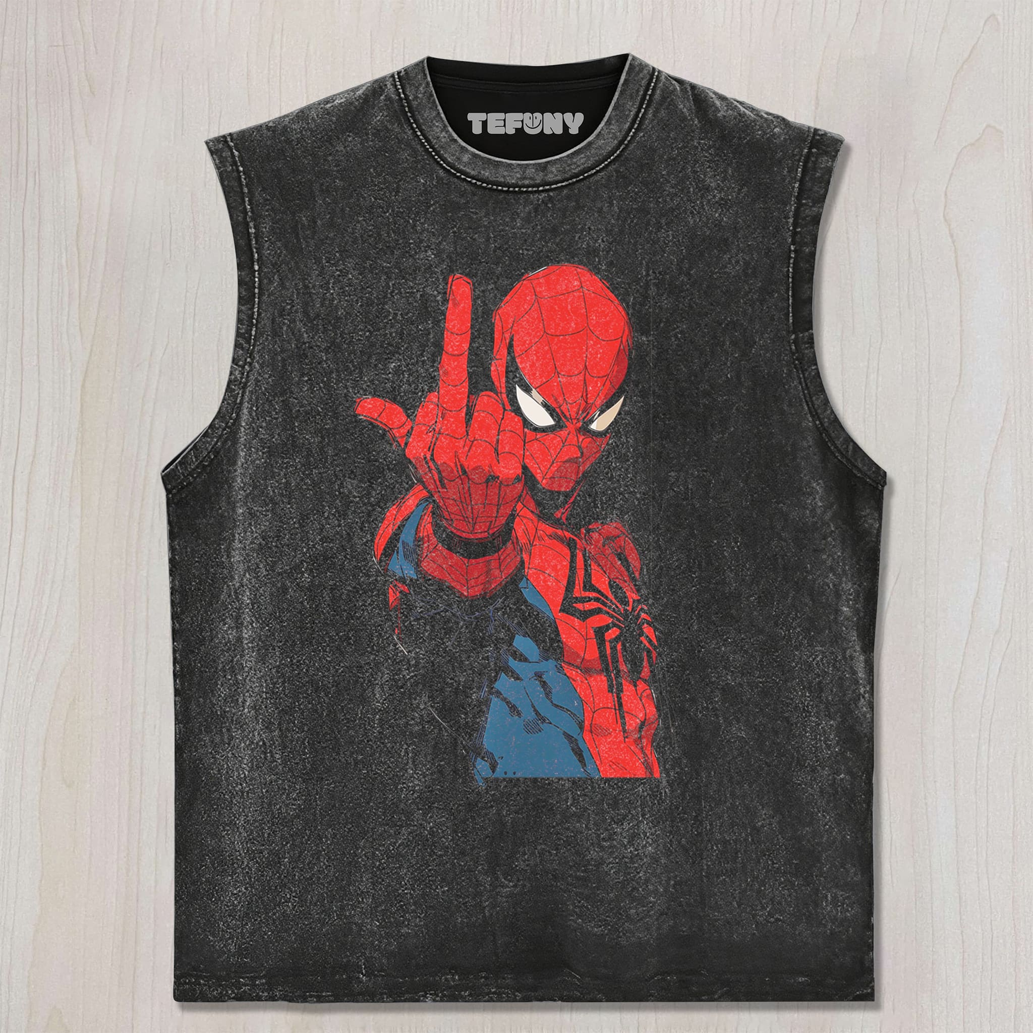 SPIDER-MAN MIDDLE FINGER UNISEX TEE, TANK TOP, LAYERED LS, SWEATSHIRT & HOODIE