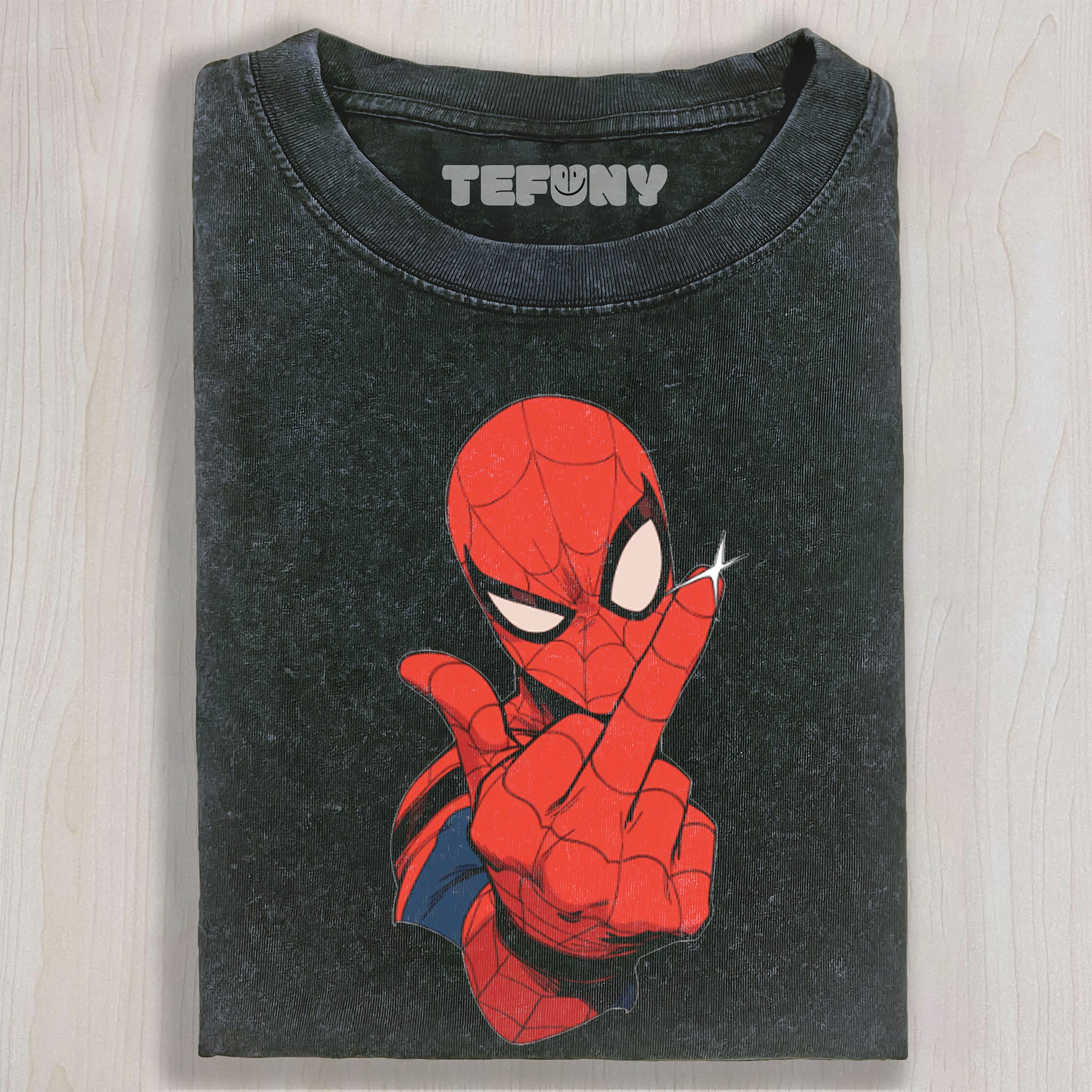SPIDER-MAN MIDDLE FINGER V1 UNISEX TEE, TANK TOP, LAYERED LS, SWEATSHIRT & HOODIE