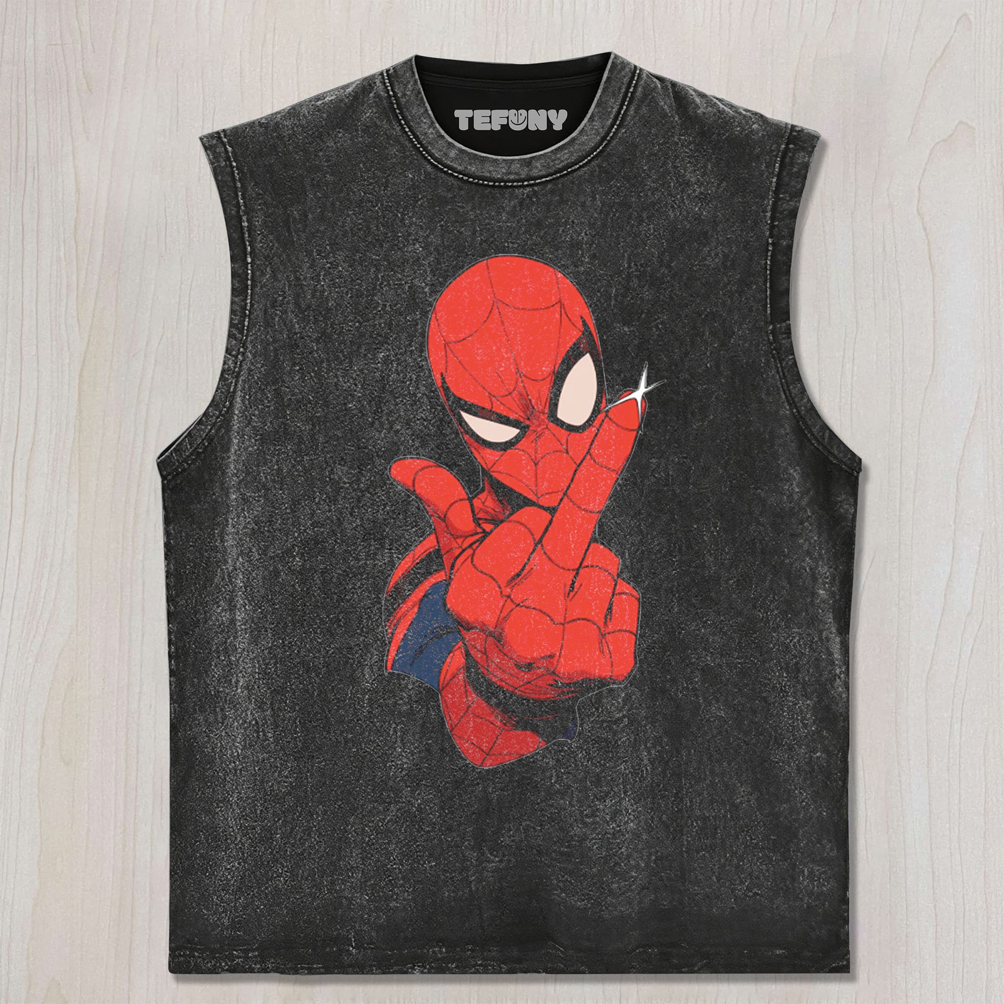 SPIDER-MAN MIDDLE FINGER V1 UNISEX TEE, TANK TOP, LAYERED LS, SWEATSHIRT & HOODIE