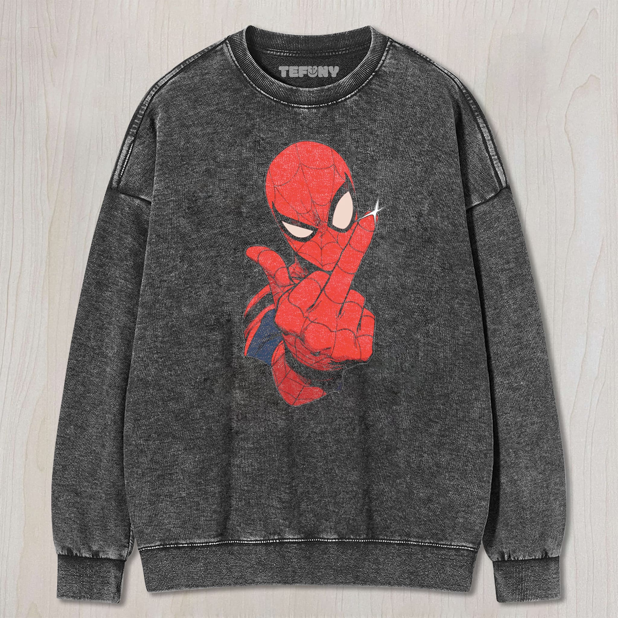 SPIDER-MAN MIDDLE FINGER V1 UNISEX TEE, TANK TOP, LAYERED LS, SWEATSHIRT & HOODIE
