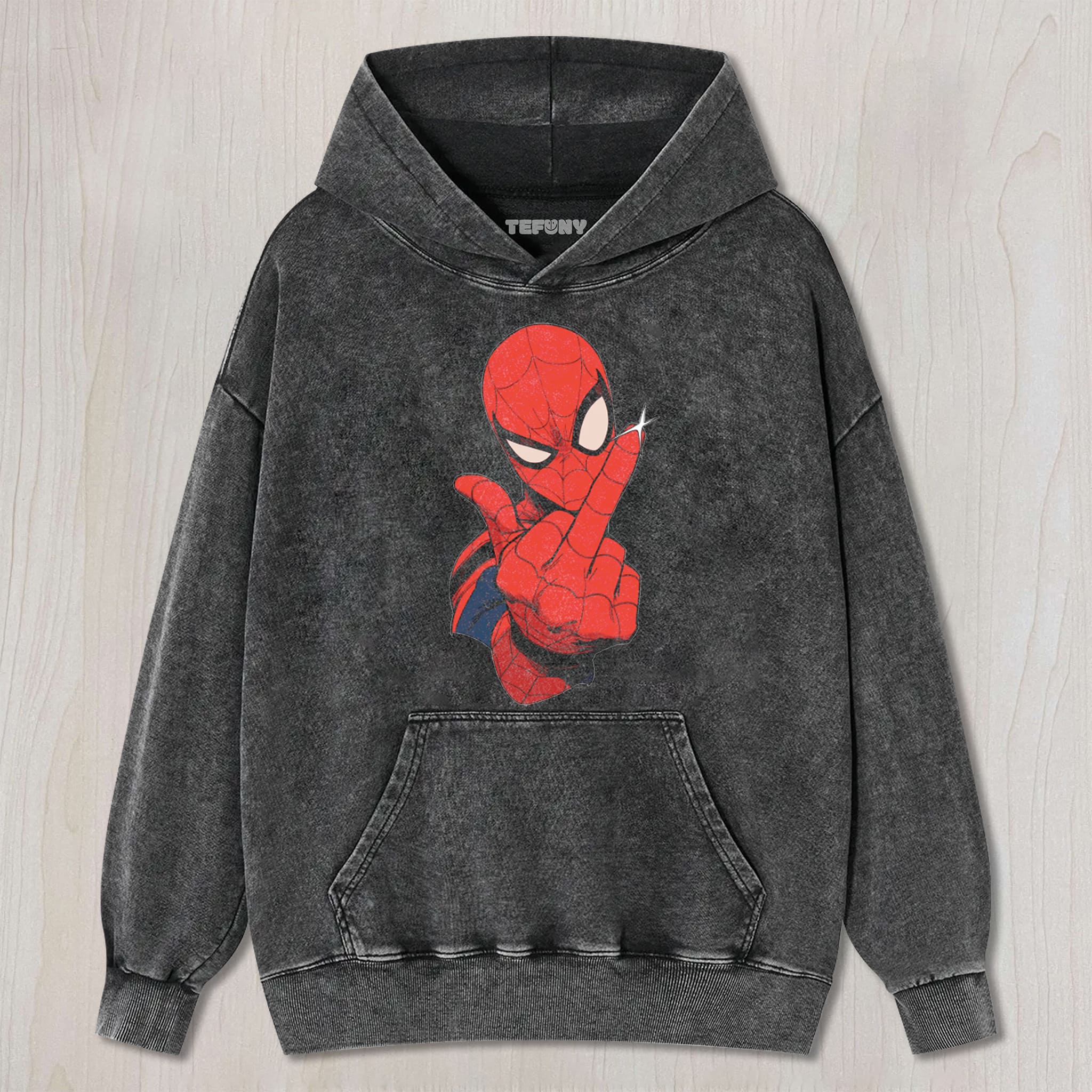 SPIDER-MAN MIDDLE FINGER V1 UNISEX TEE, TANK TOP, LAYERED LS, SWEATSHIRT & HOODIE