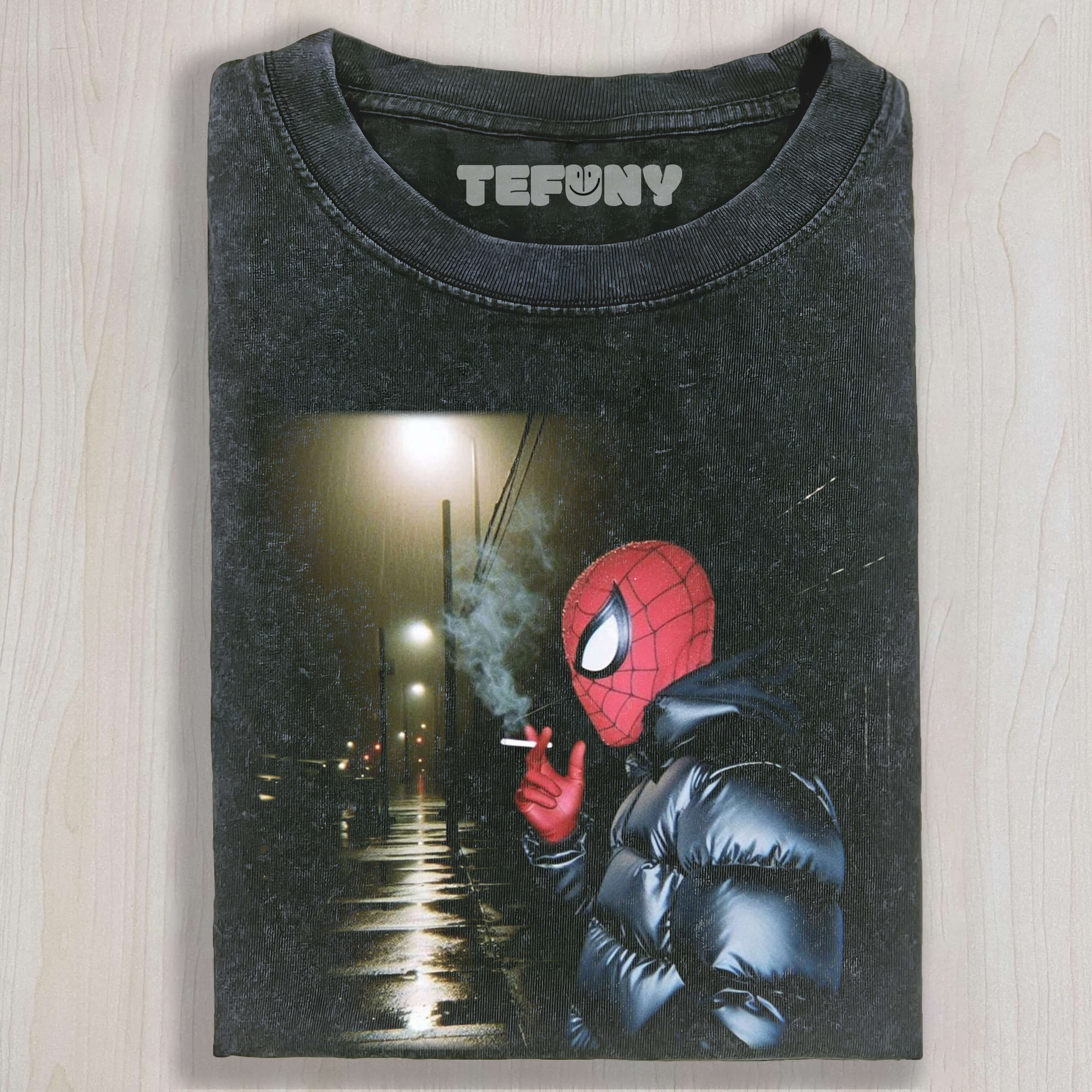 SPIDER-MAN SMOKING IN THE RAIN T-SHIRT