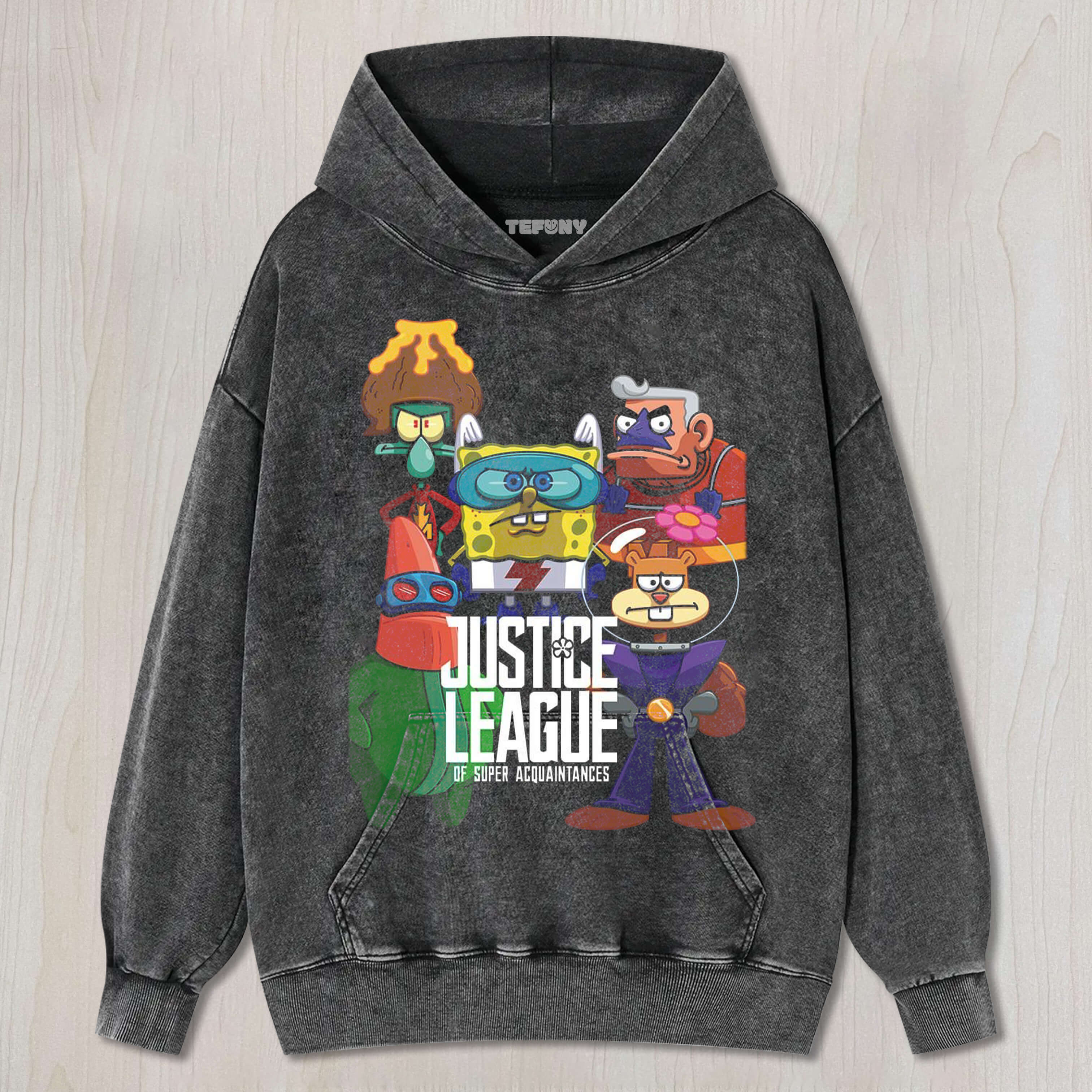 SPONGEBOB WEARING A JUSTICE LEAGUE SKIN T-SHIRT