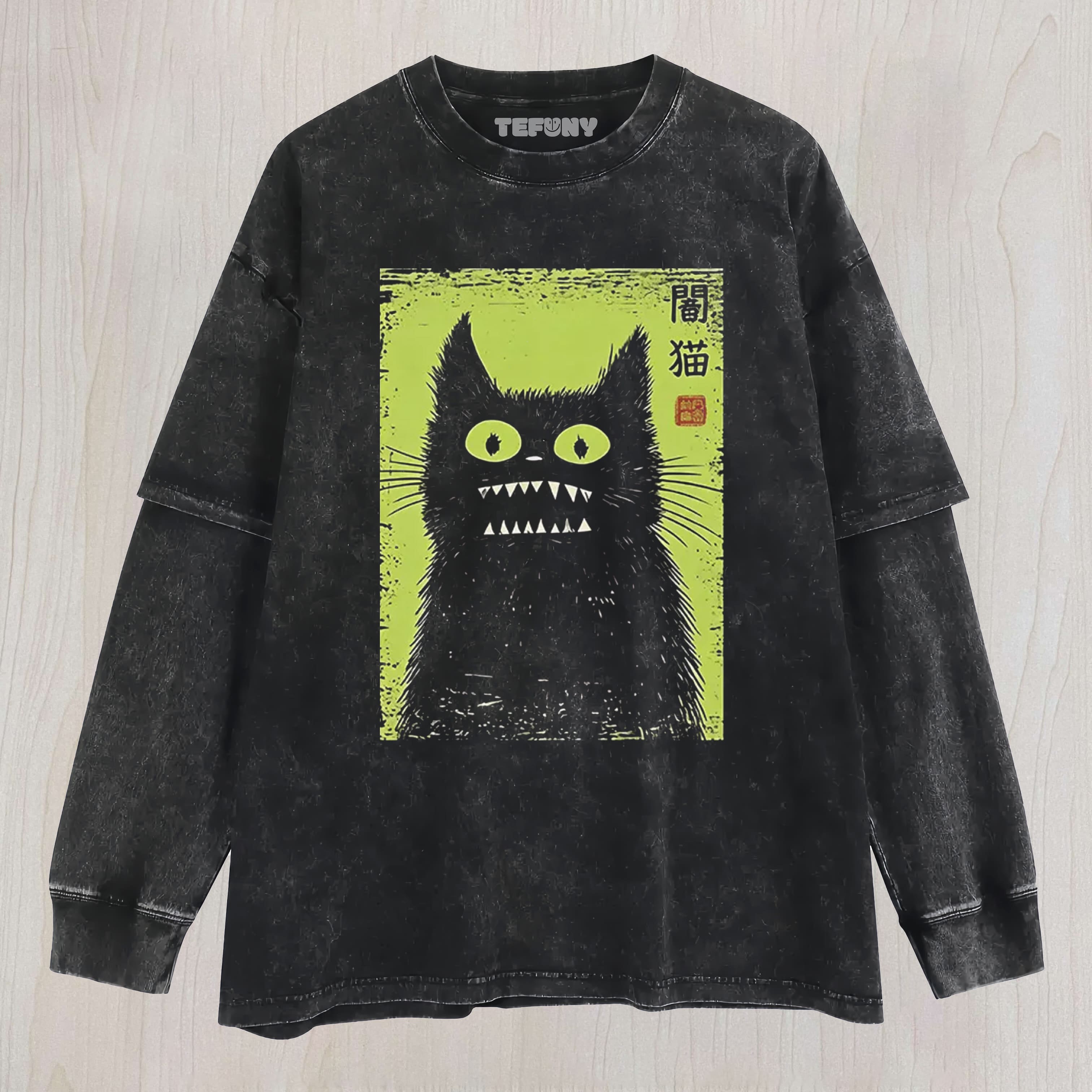 SPOOKY BLACK CAT UNISEX TEE, TANK TOP, LAYERED LS, SWEATSHIRT & HOODIE