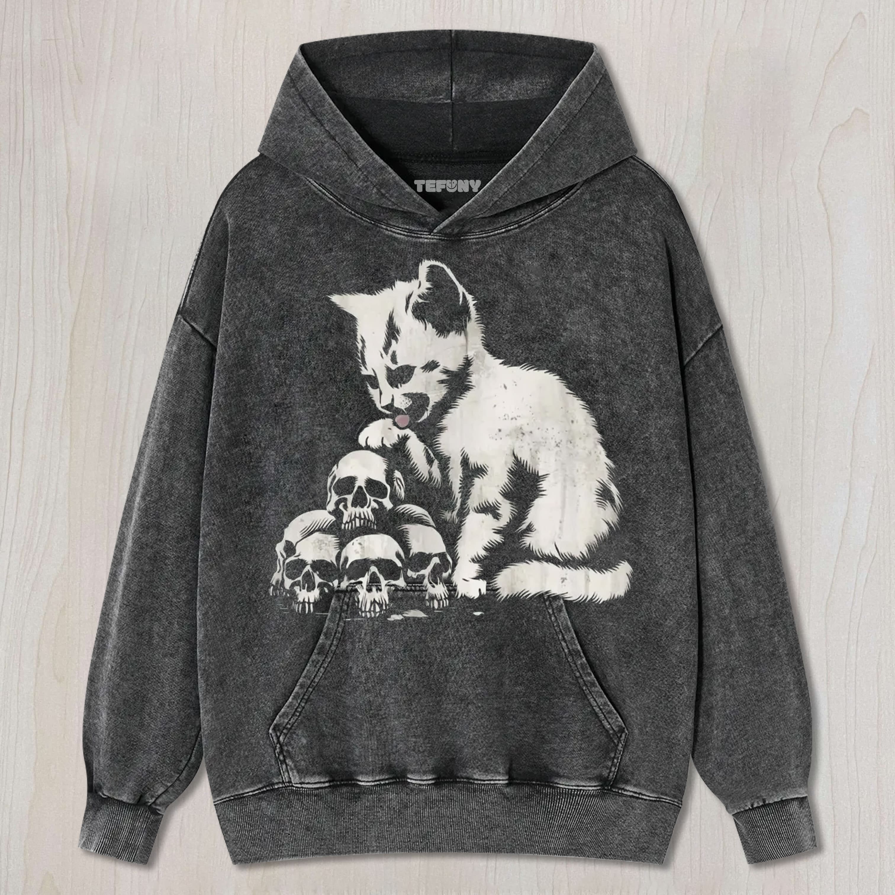 SPOOKY CAT SKULL VINTAGE T UNISEX TEE, TANK TOP, LAYERED LS, SWEATSHIRT & HOODIE