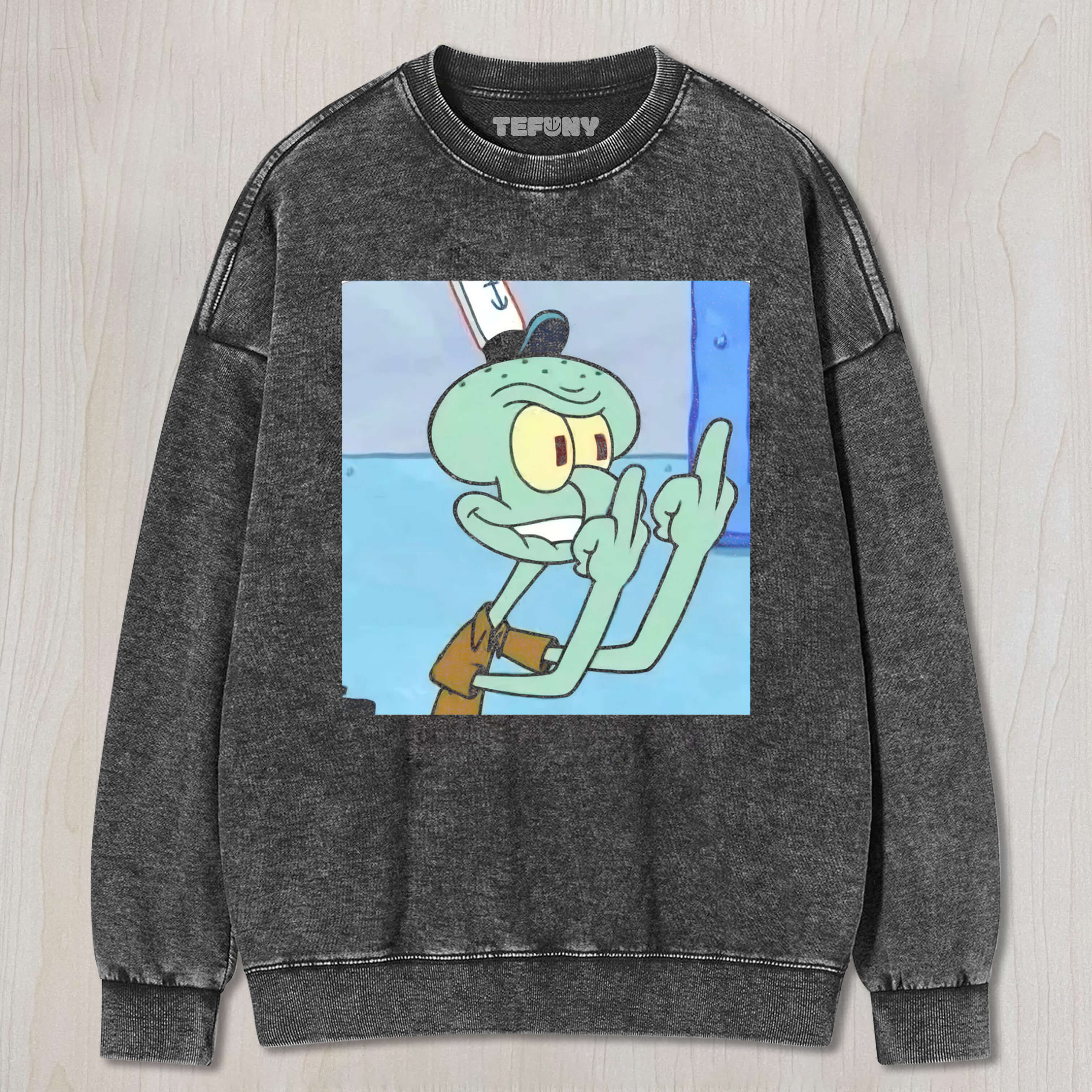SQUIDWARD GIVES THE MIDDLE FINGER TEE & SWEAT & HOOD