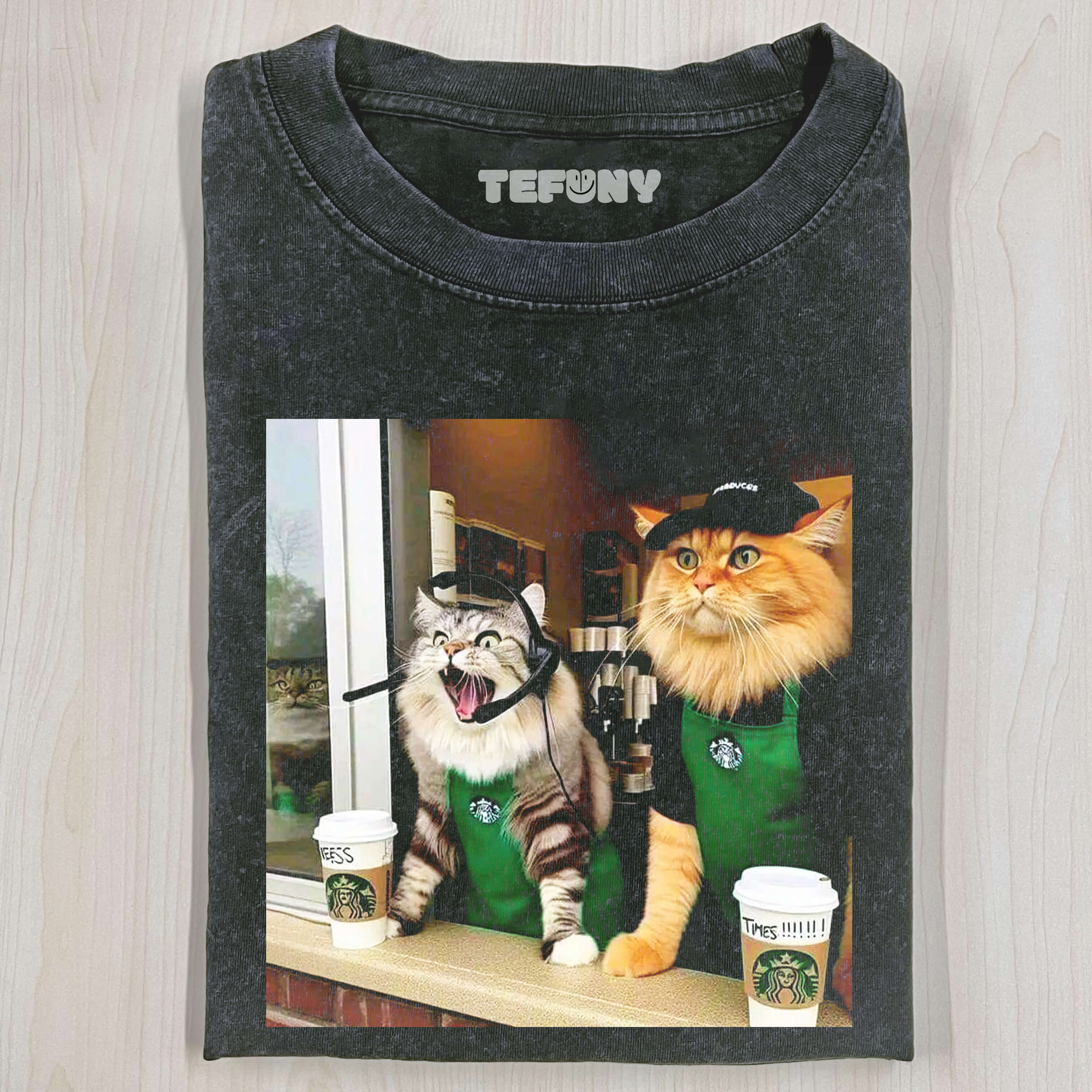 STARBUCKS CAT CLERK T-SHIRT