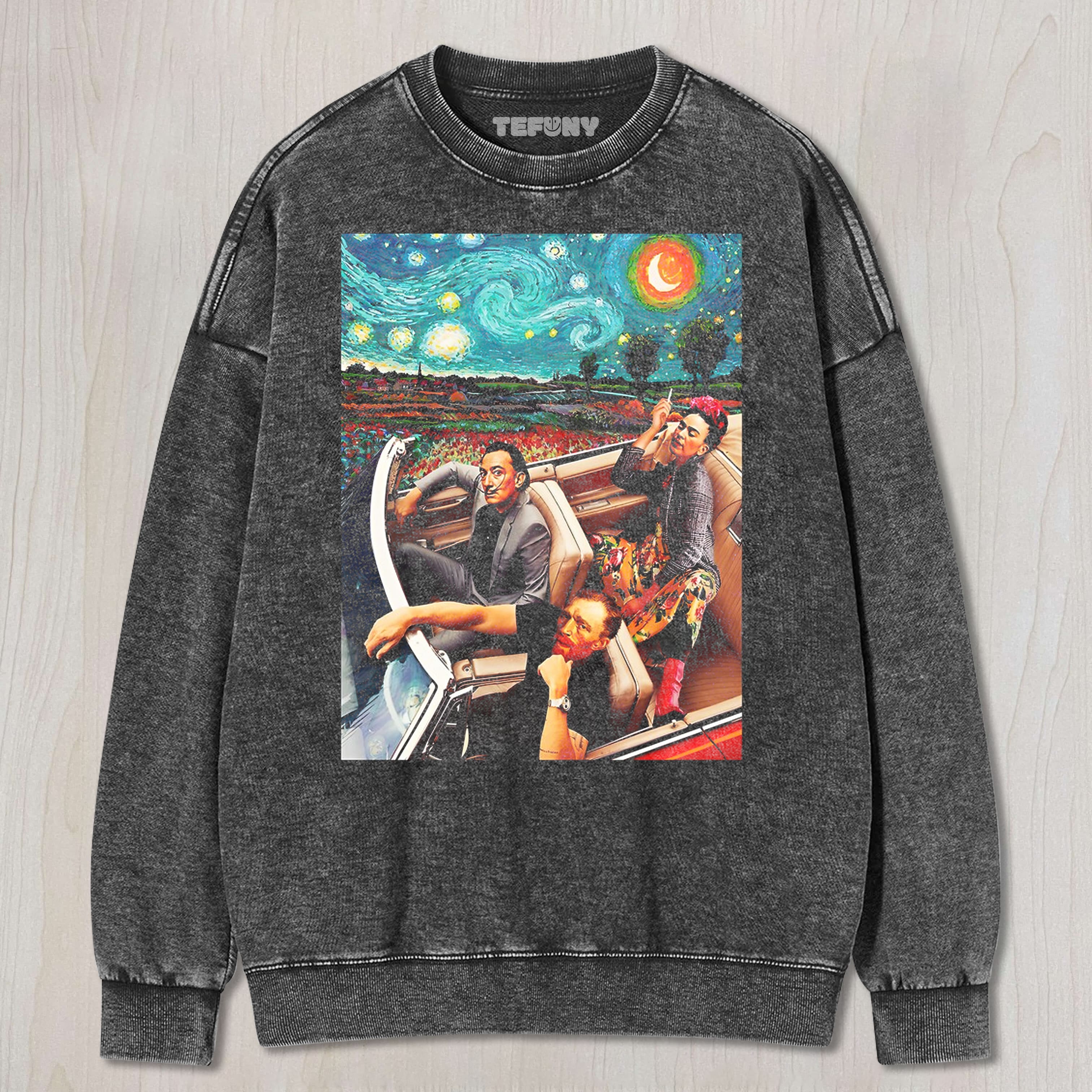 STARRY NIGHT IN THE CAR UNISEX TEE, TANK TOP, LAYERED LS, SWEATSHIRT & HOODIE