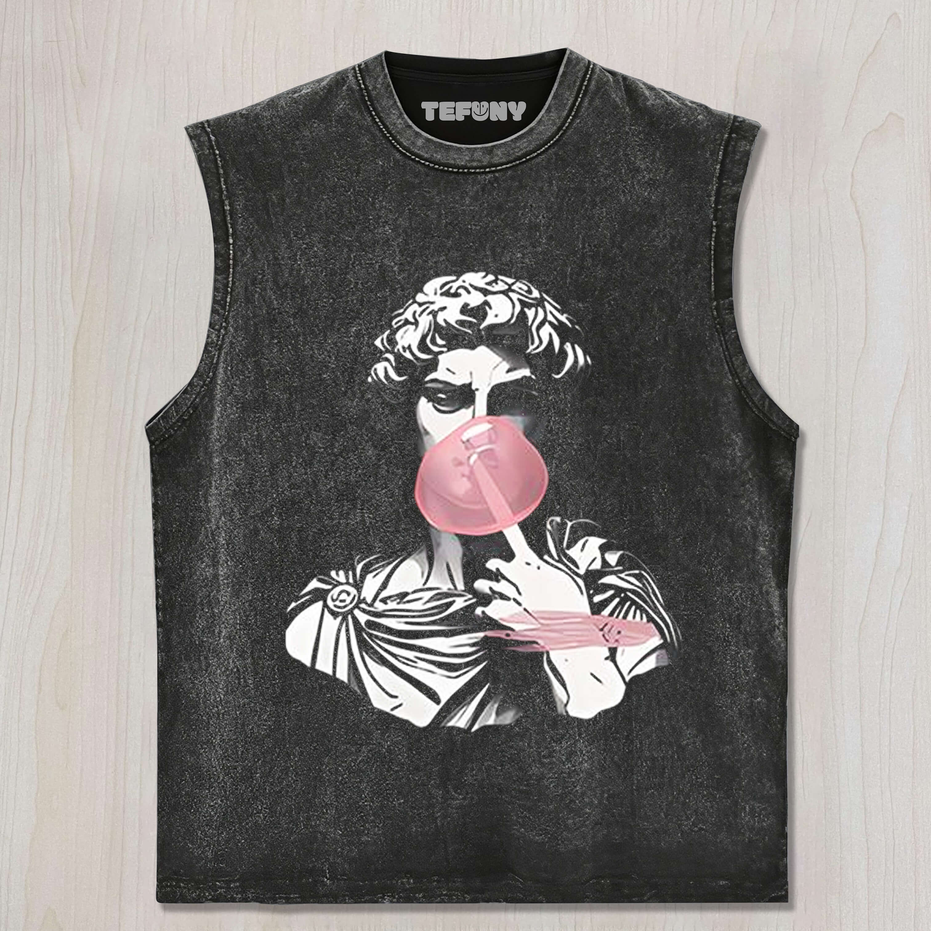 STATUE OF DAVID BLOWING A BUBBLE UNISEX TEE, TANK TOP, LAYERED LS, SWEATSHIRT & HOODIE