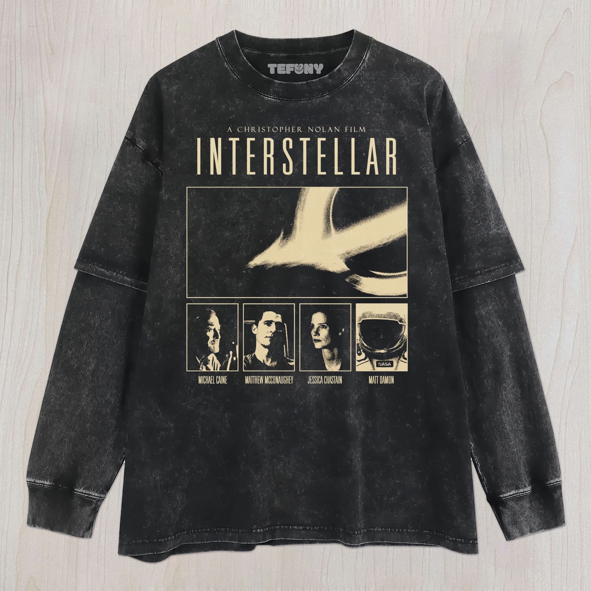 STELLAR FRONTIER VINTAGE WASHED SCI - FI MOVIE V3 UNISEX TEE, TANK TOP, LAYERED LS, SWEATSHIRT & HOODIE