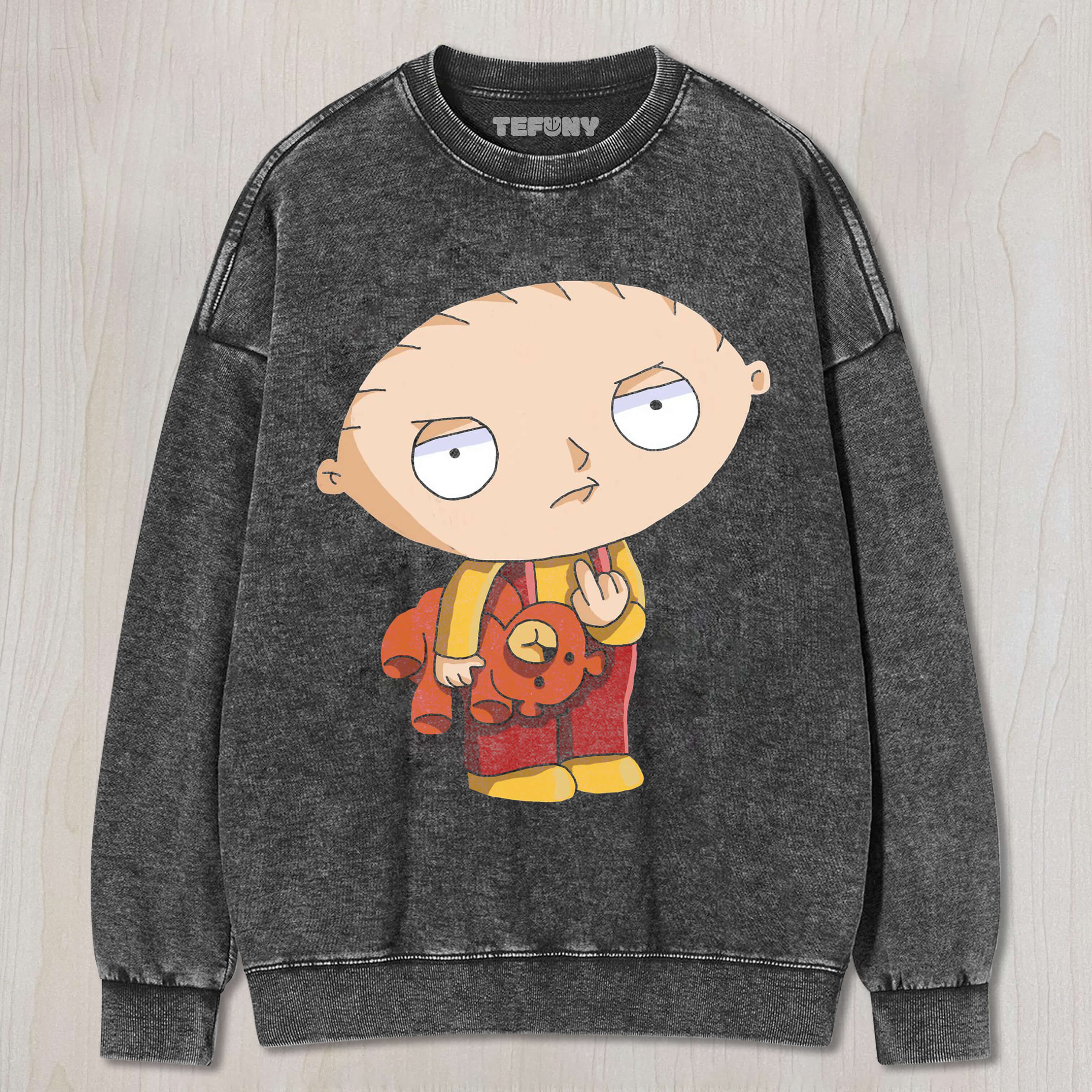 STEWIE GRIFFIN GIVES THE MIDDLE FINGER T-SHIRT