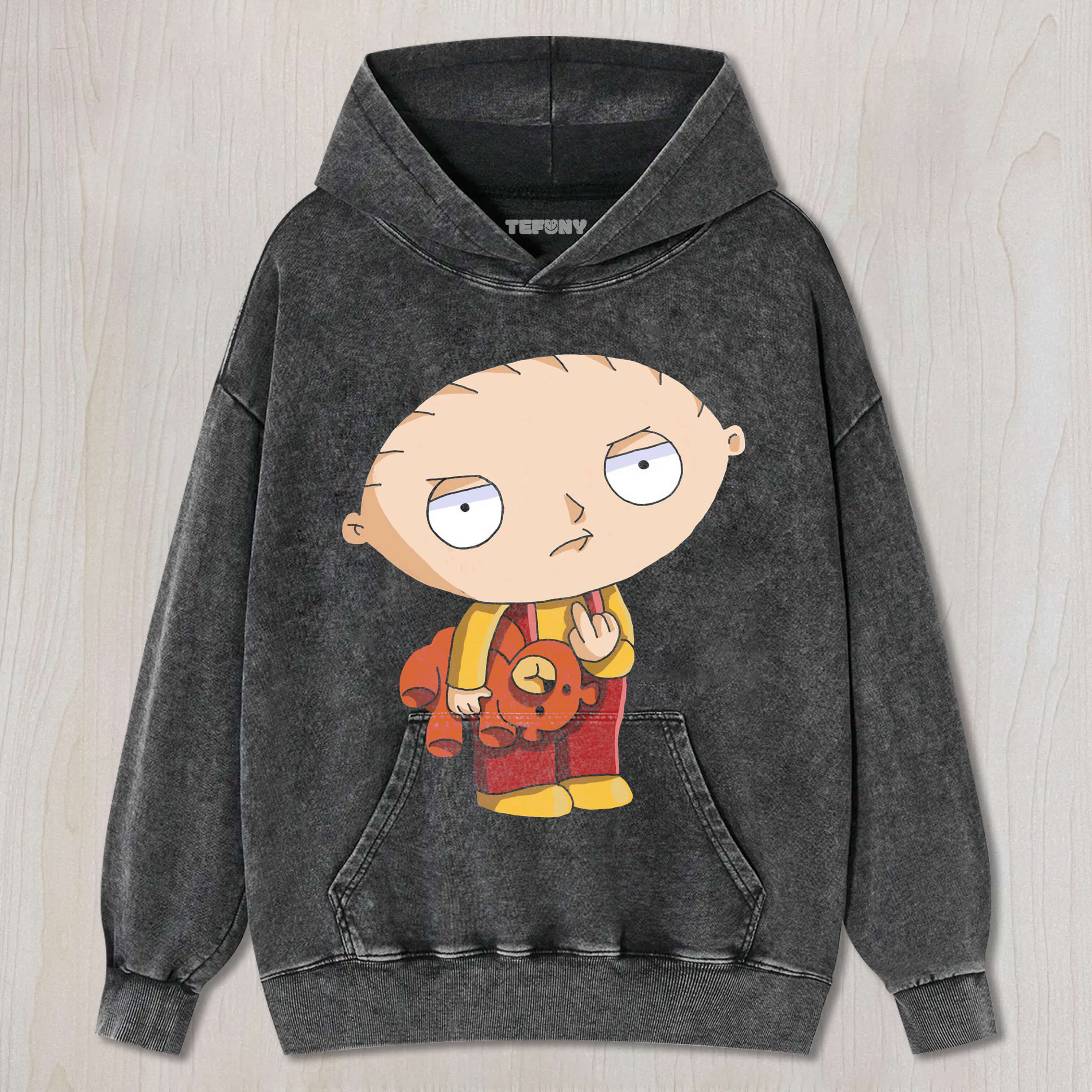 STEWIE GRIFFIN GIVES THE MIDDLE FINGER T-SHIRT