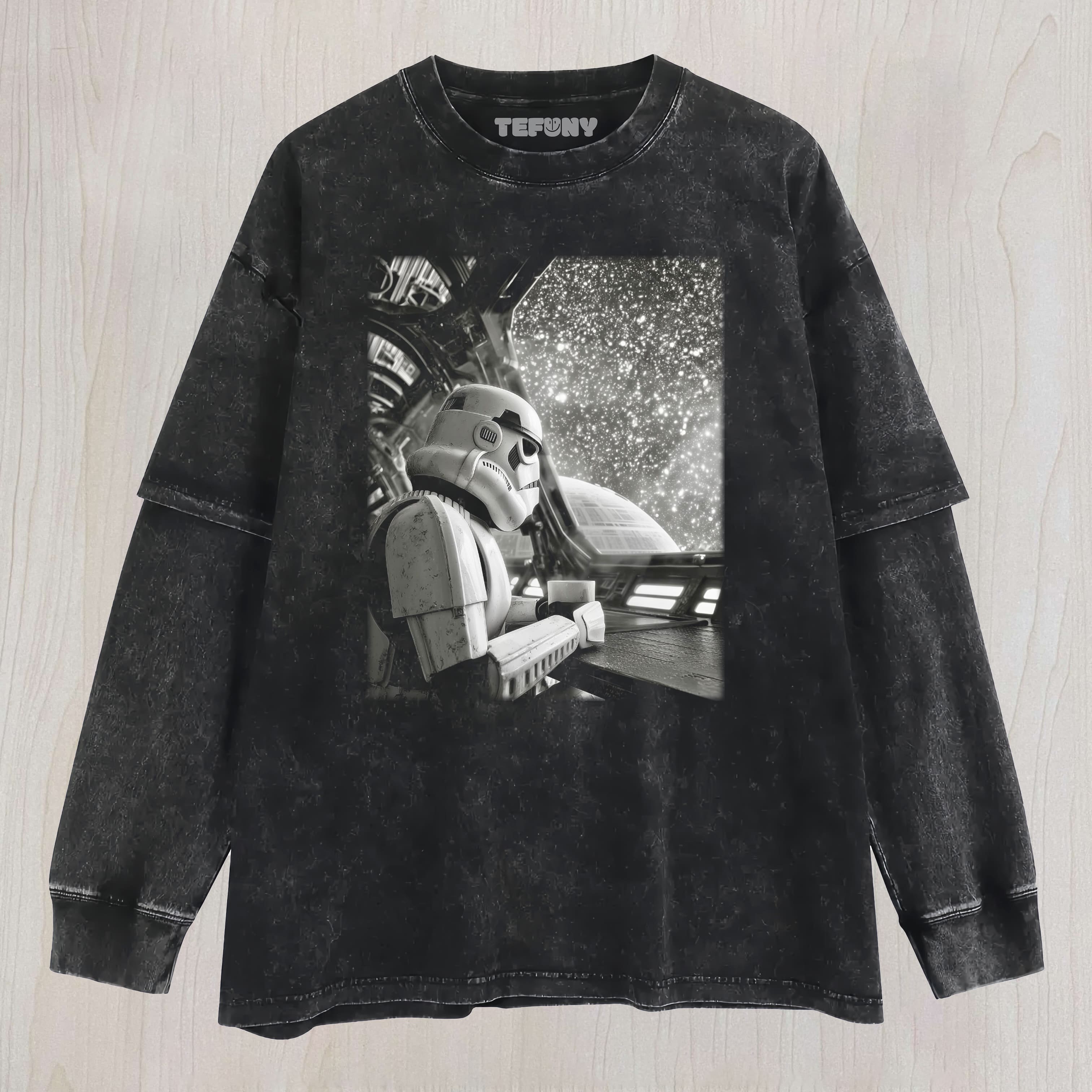 STORMTROOPER DRINKING COFFEE TEE & SWEAT & HOOD