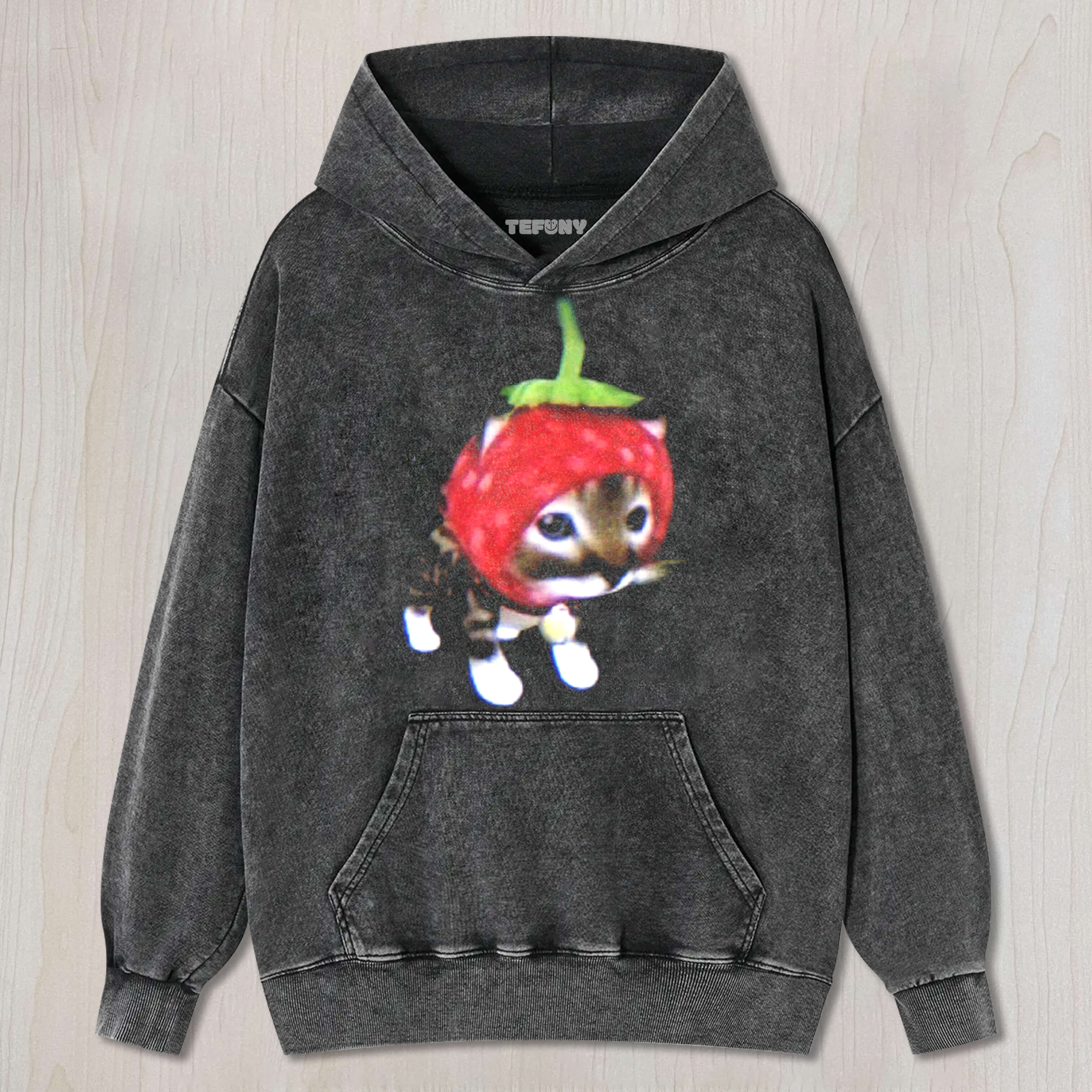 STRAWBERRY CAT HEADBAND SHORT-SLEEVE T-SHIRT