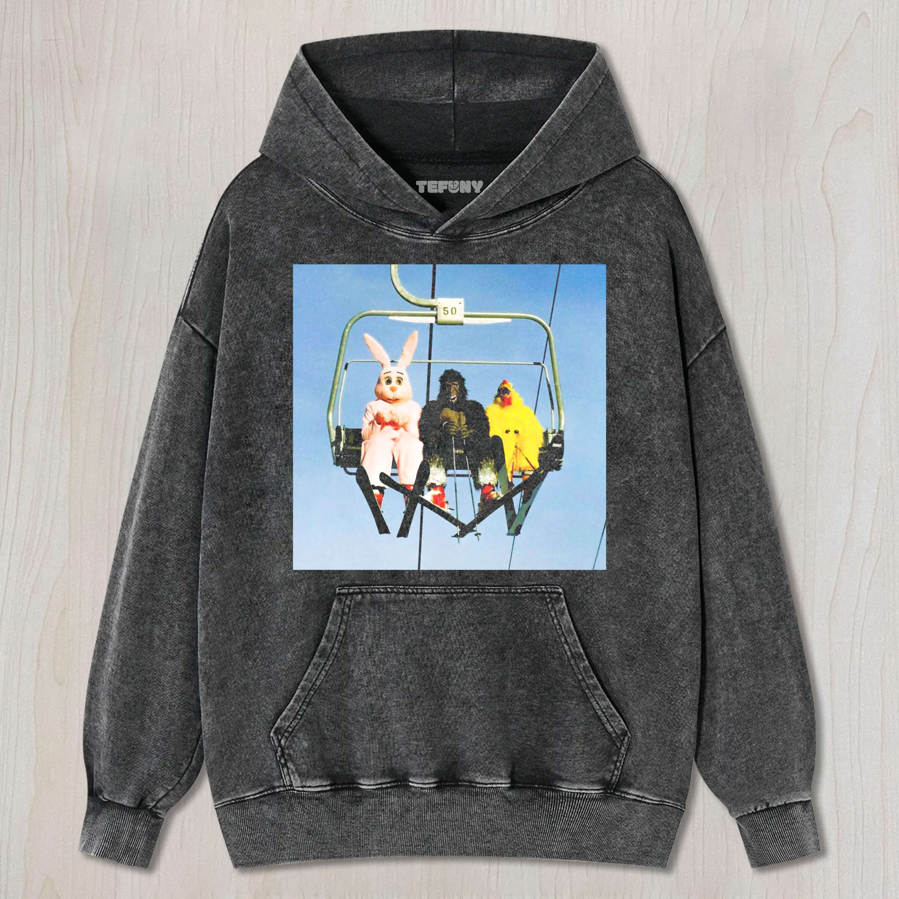 STUFFED ANIMALS SITTING ON TOP OF A SKI LIFT T-SHIRT