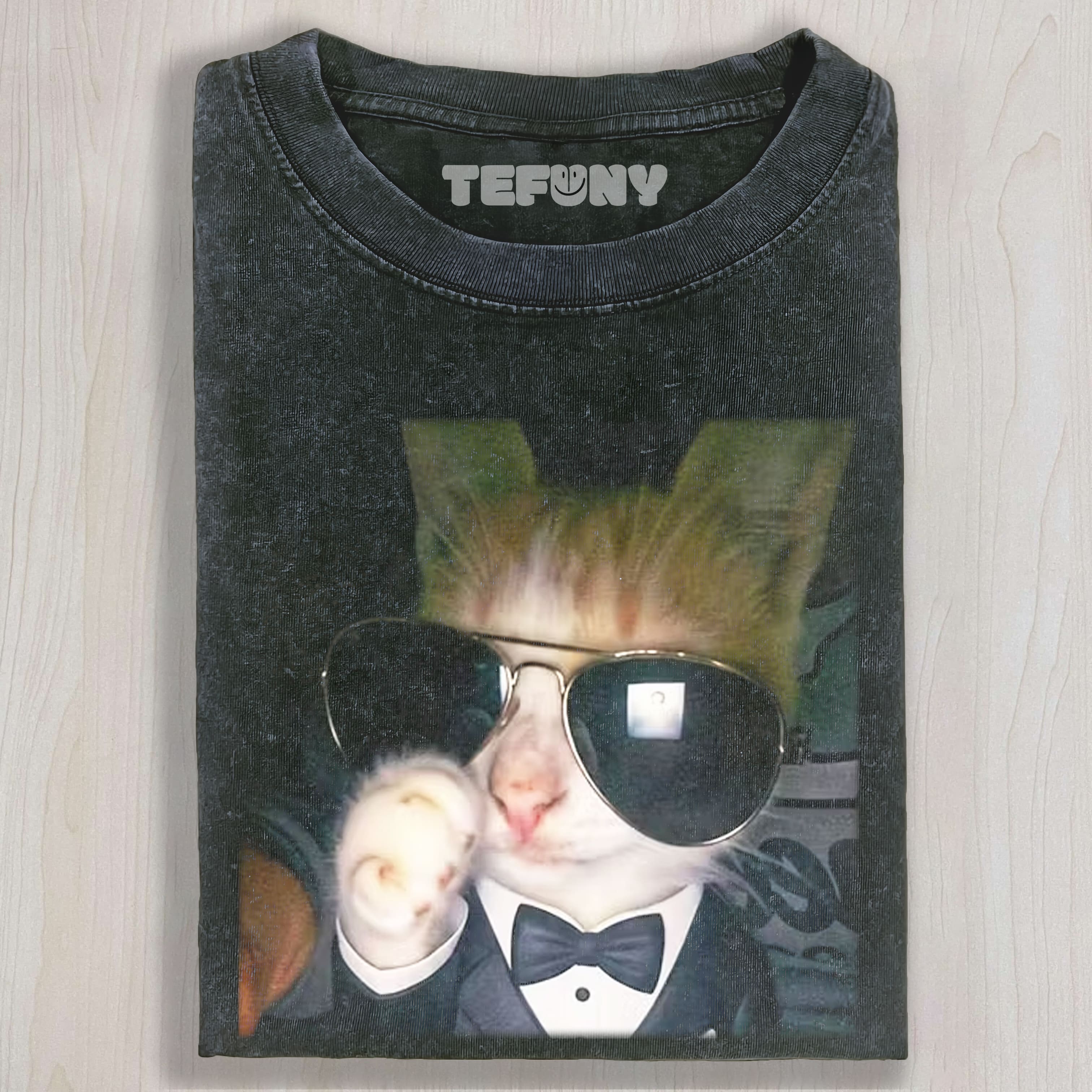 SUNGLASSES CAT MEME UNISEX TEE, TANK TOP, LAYERED LS, SWEATSHIRT & HOODIE