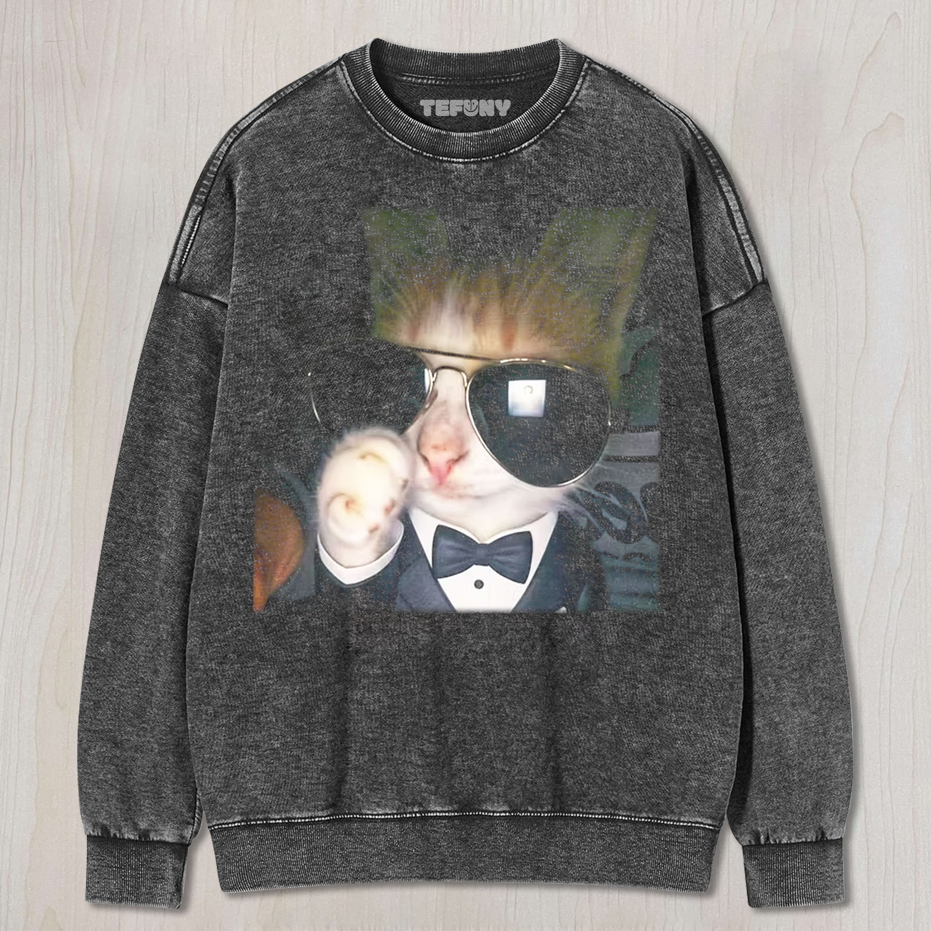 SUNGLASSES CAT MEME UNISEX TEE, TANK TOP, LAYERED LS, SWEATSHIRT & HOODIE