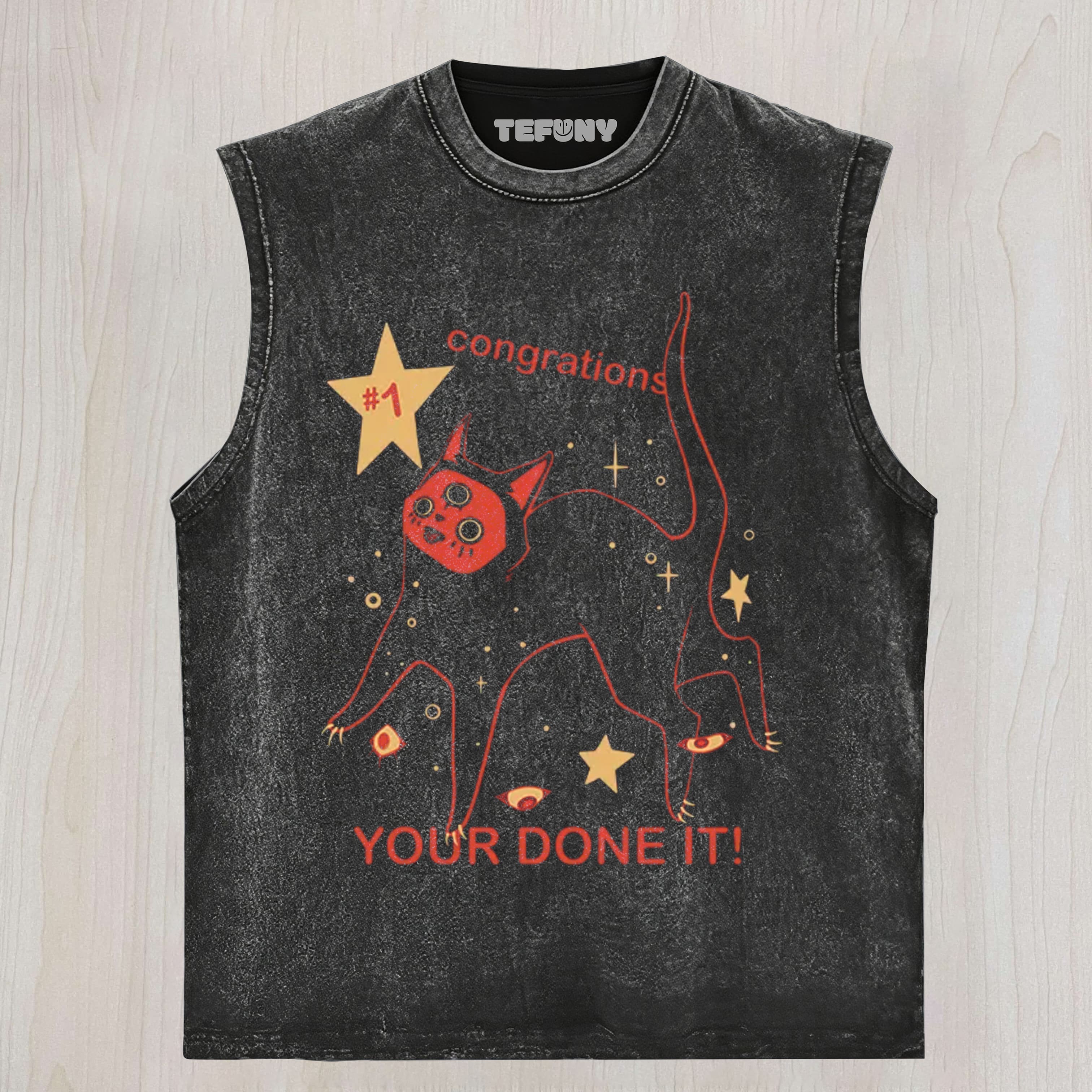 SURREAL CONGRATS FUNNY MEME CAT UNISEX TEE, TANK TOP, LAYERED LS, SWEATSHIRT & HOODIE