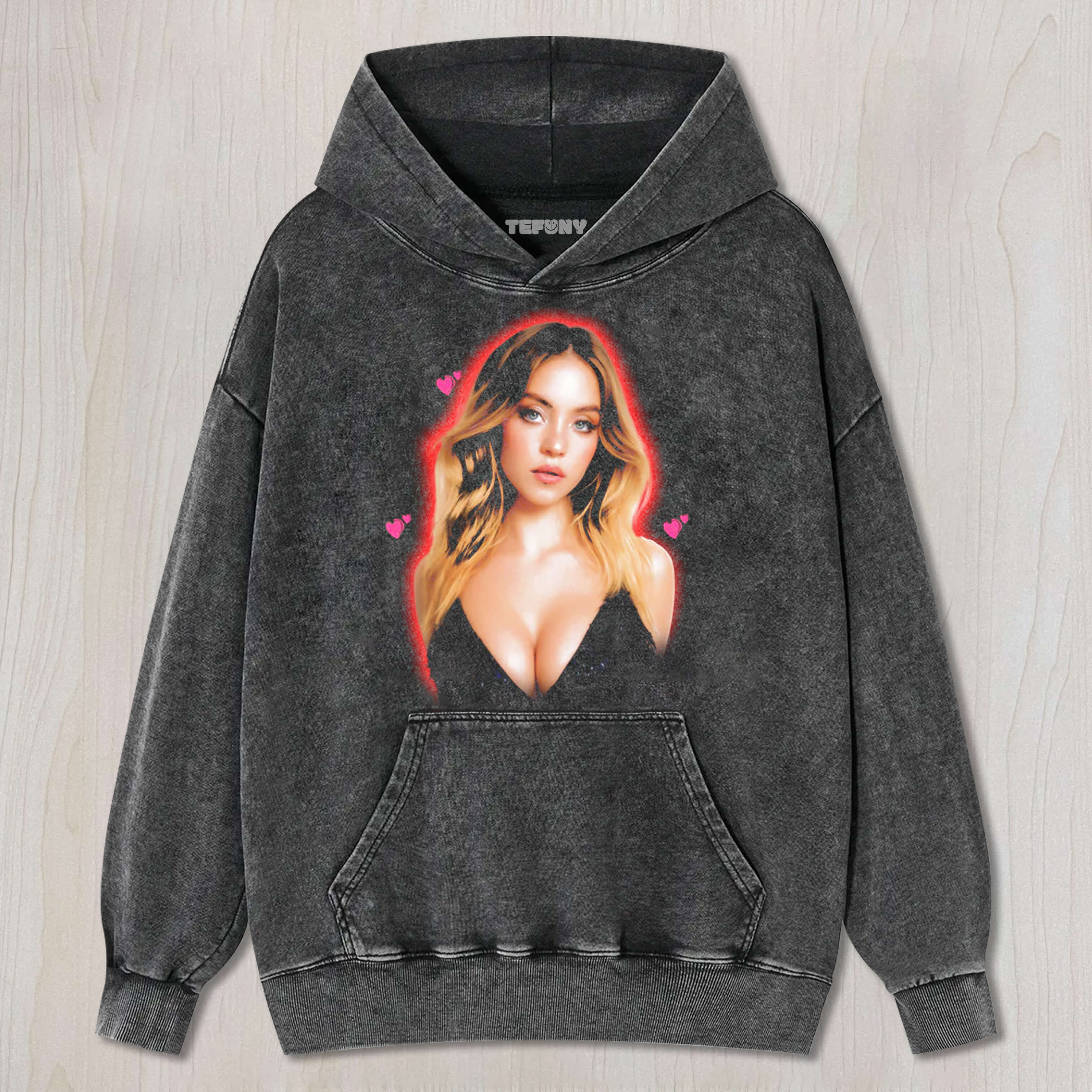 SYDNEY SWEENEY HEART PATTERN TEE & SWEAT & HOOD