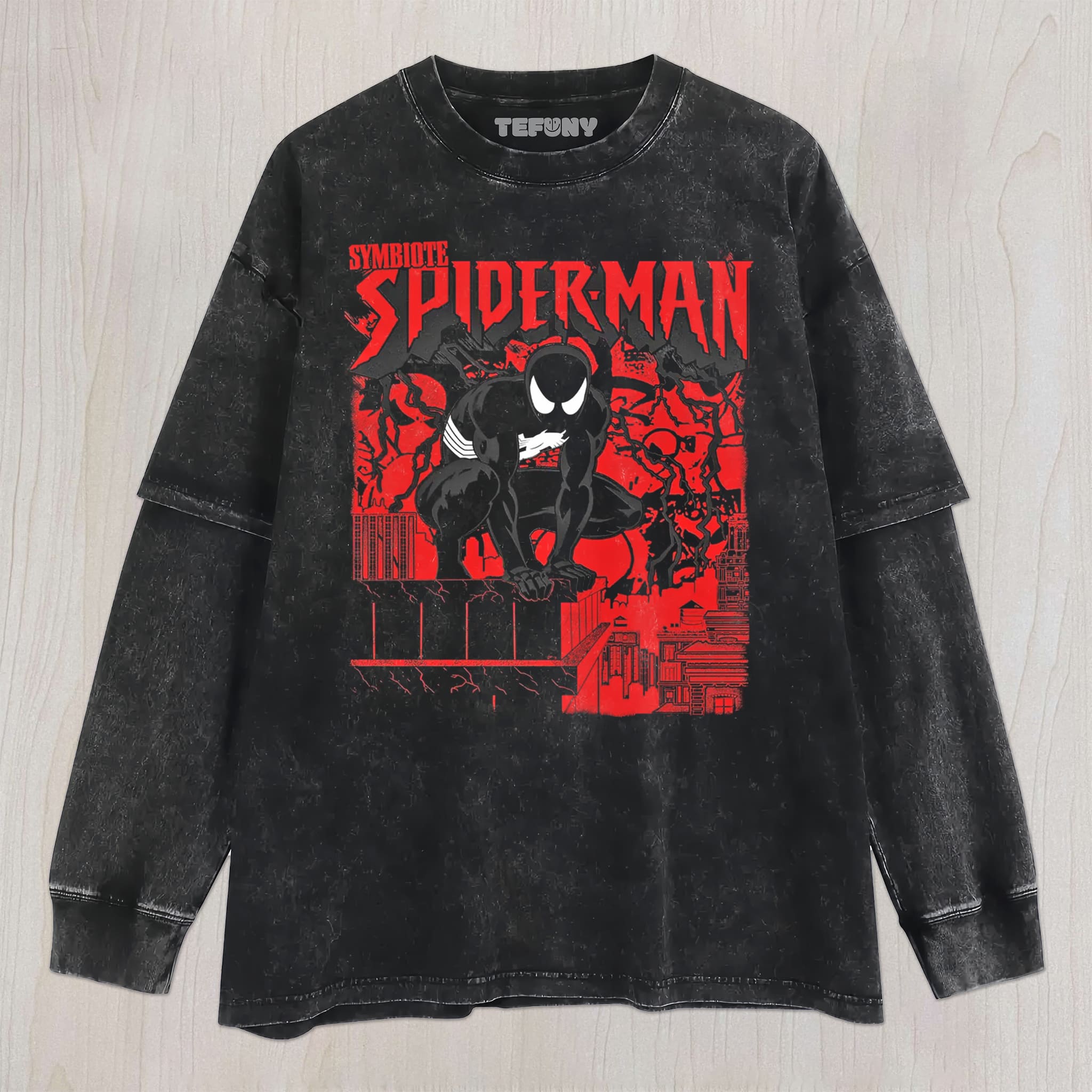 SYMBIOTE SPIDERMAN UNISEX TEE, TANK TOP, LAYERED LS, SWEATSHIRT & HOODIE