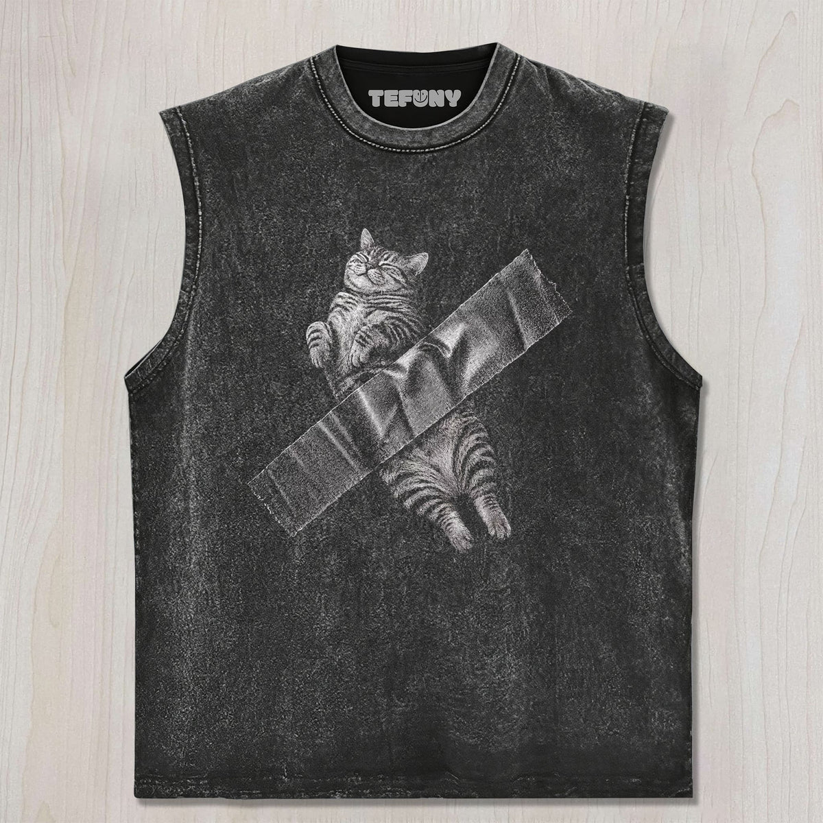 TAPED CAT T-SHIRT UNISEX TEE, TANK TOP, LAYERED LS, SWEATSHIRT & HOODIE