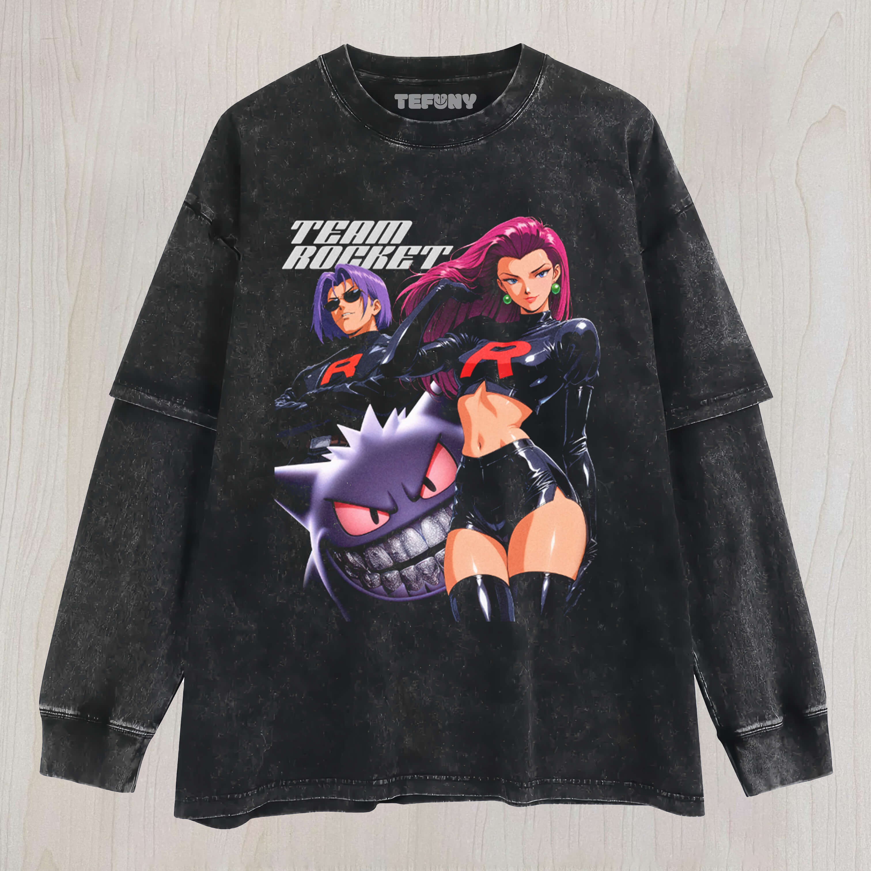 TEAM ROCKET VINTAGE V6 LAYERED LONG SLEEVE