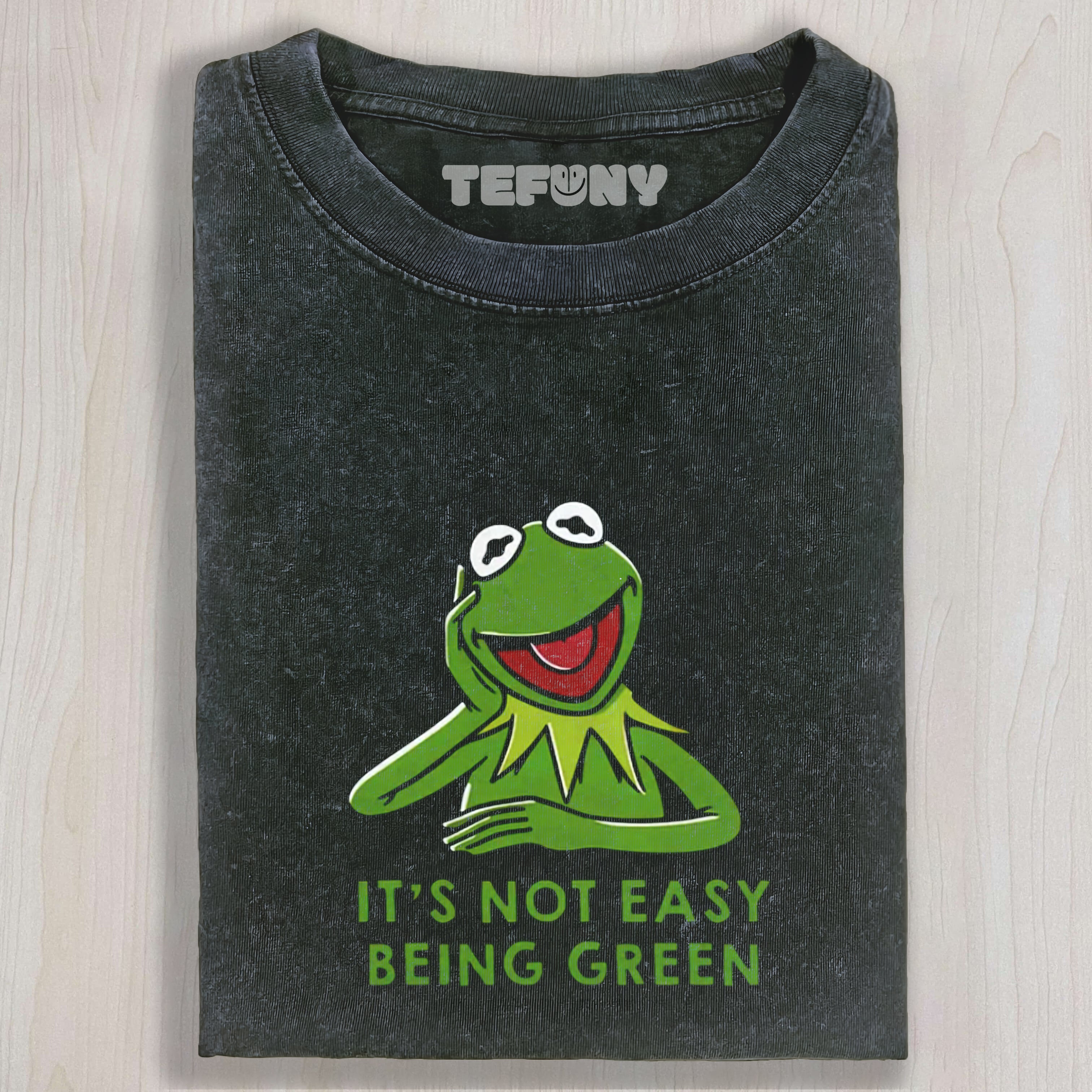 IT'S NOT EASY BEING GREEN KERMIT VINTAGE WASHED TEE & SWEAT & HOOD