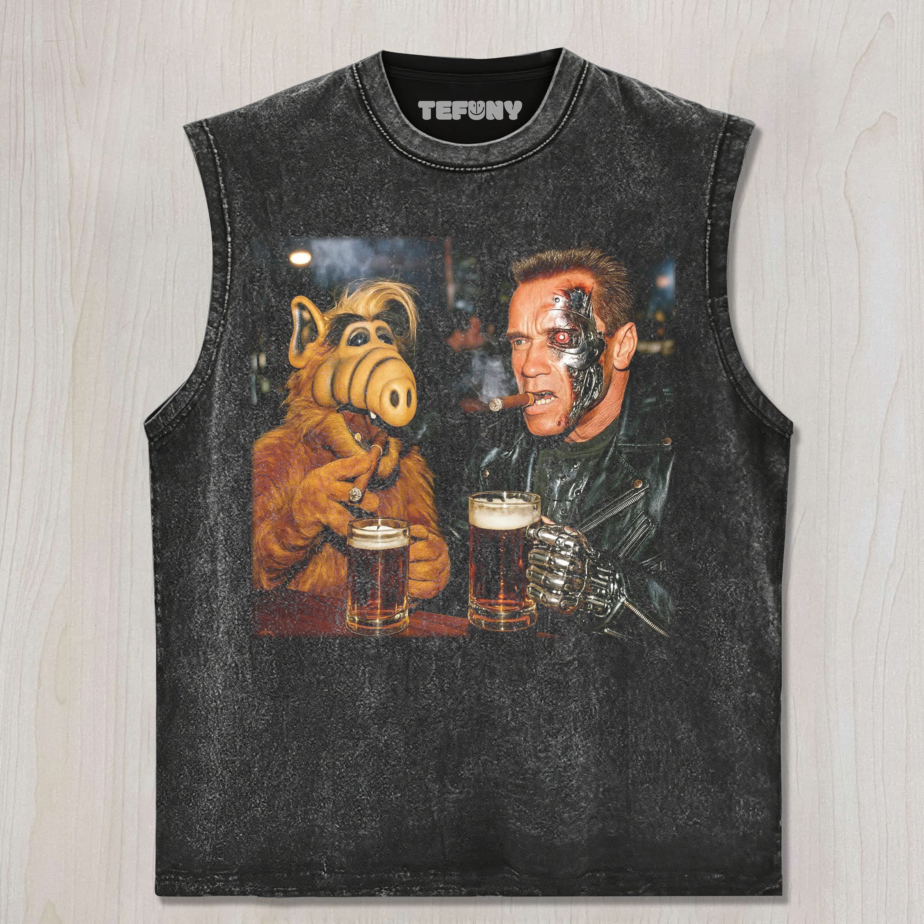 TERMINATOR AND ALF UNISEX TEE, TANK TOP, LAYERED LS, SWEATSHIRT & HOODIE