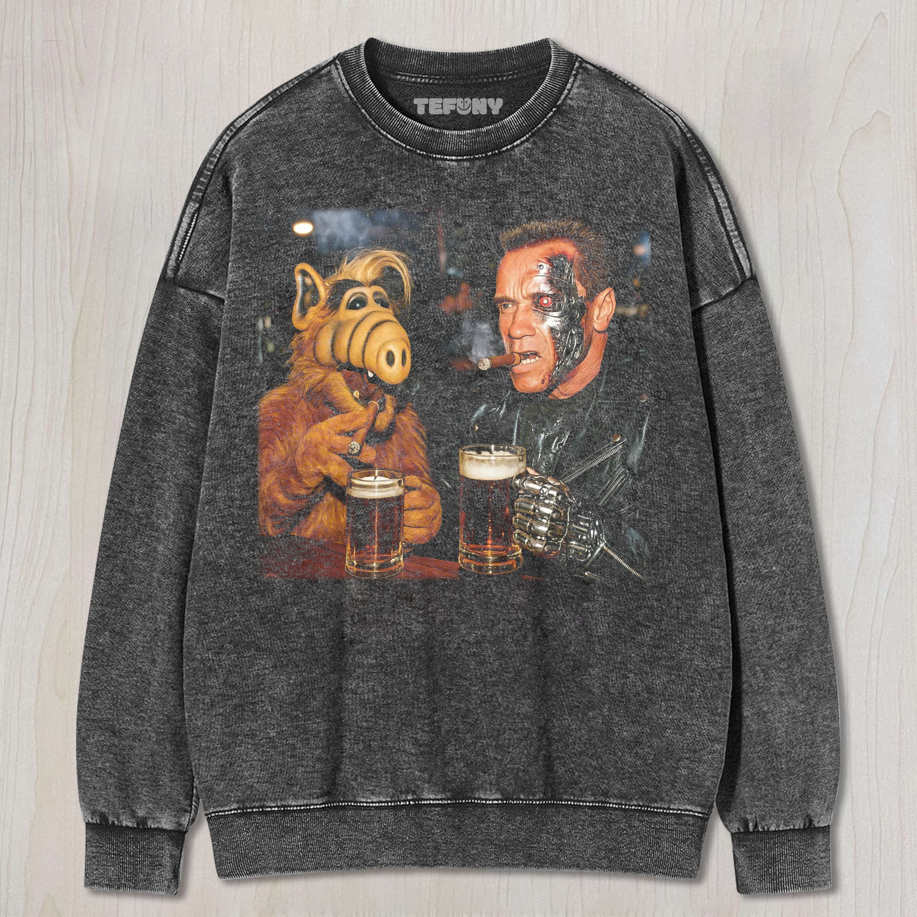 TERMINATOR AND ALF UNISEX TEE, TANK TOP, LAYERED LS, SWEATSHIRT & HOODIE