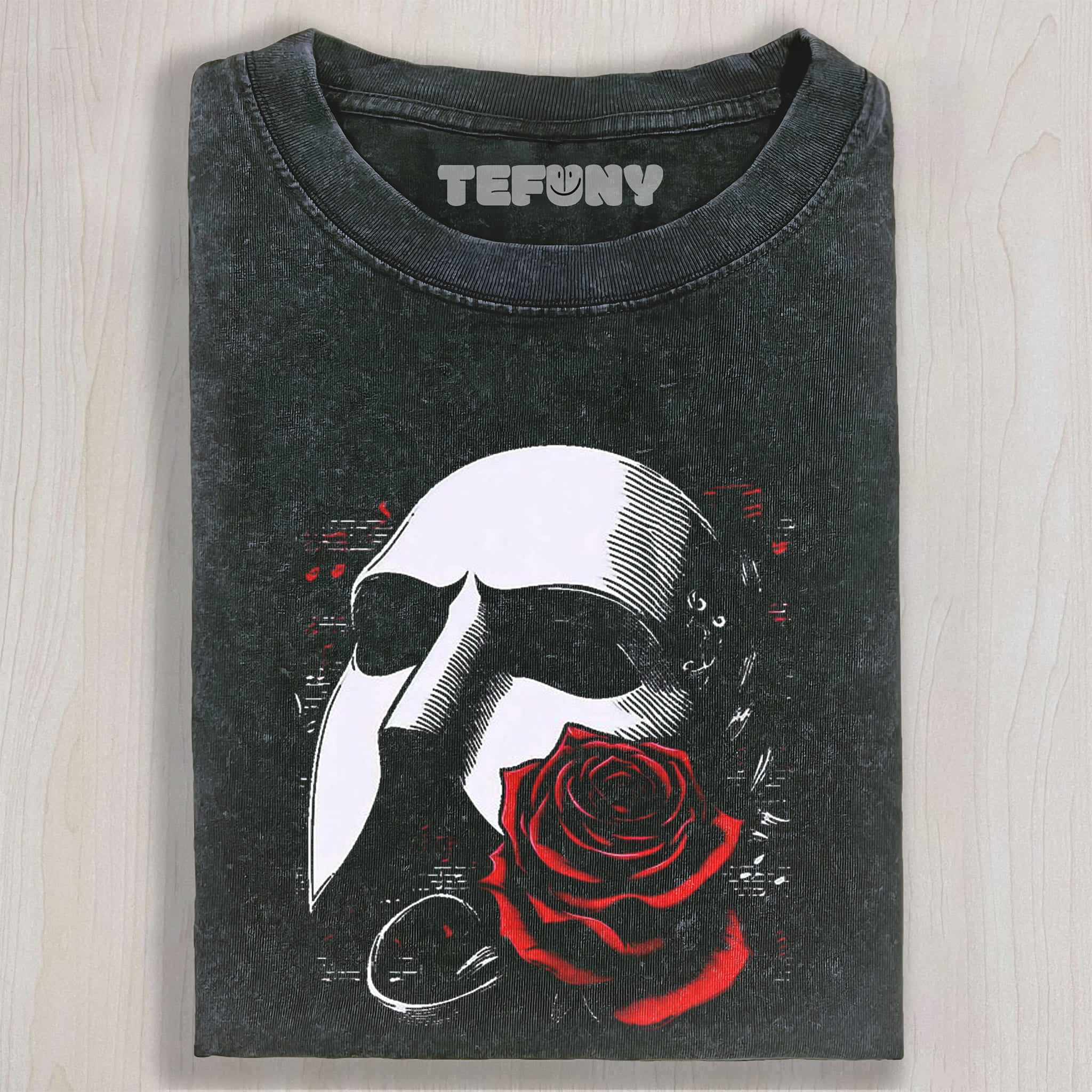 THEATER MASK RED ROSE MUSICAL NOTES RETRO UNISEX TEE, TANK TOP, LAYERED LS, SWEATSHIRT & HOODIE