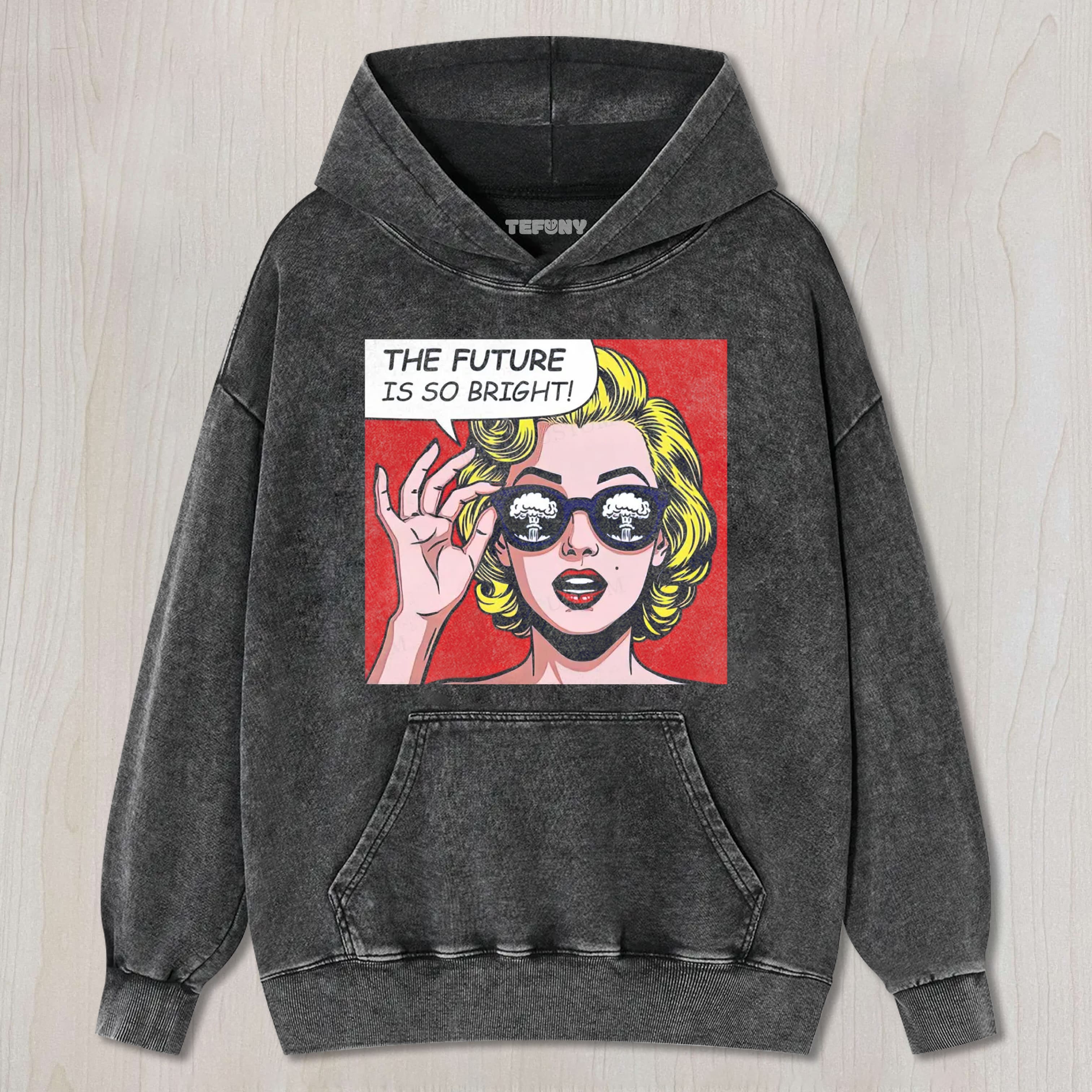 THE FUTURE IS SO BRIGHT POP ART MEME VINTAGE UNISEX TEE, TANK TOP, LAYERED LS, SWEATSHIRT & HOODIE