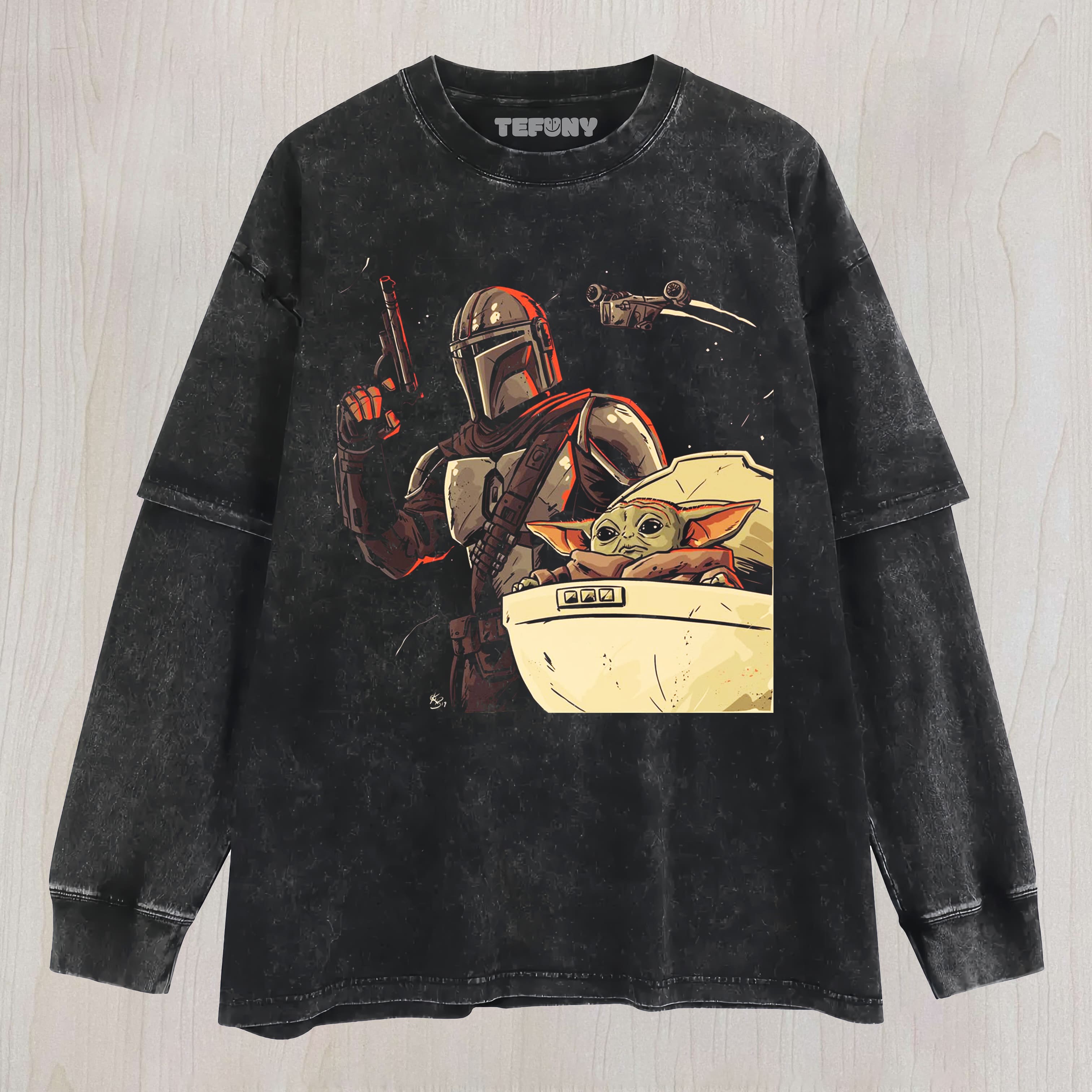 THE MANDALORIAN & GROGU9 UNISEX TEE, TANK TOP, LAYERED LS, SWEATSHIRT & HOODIE
