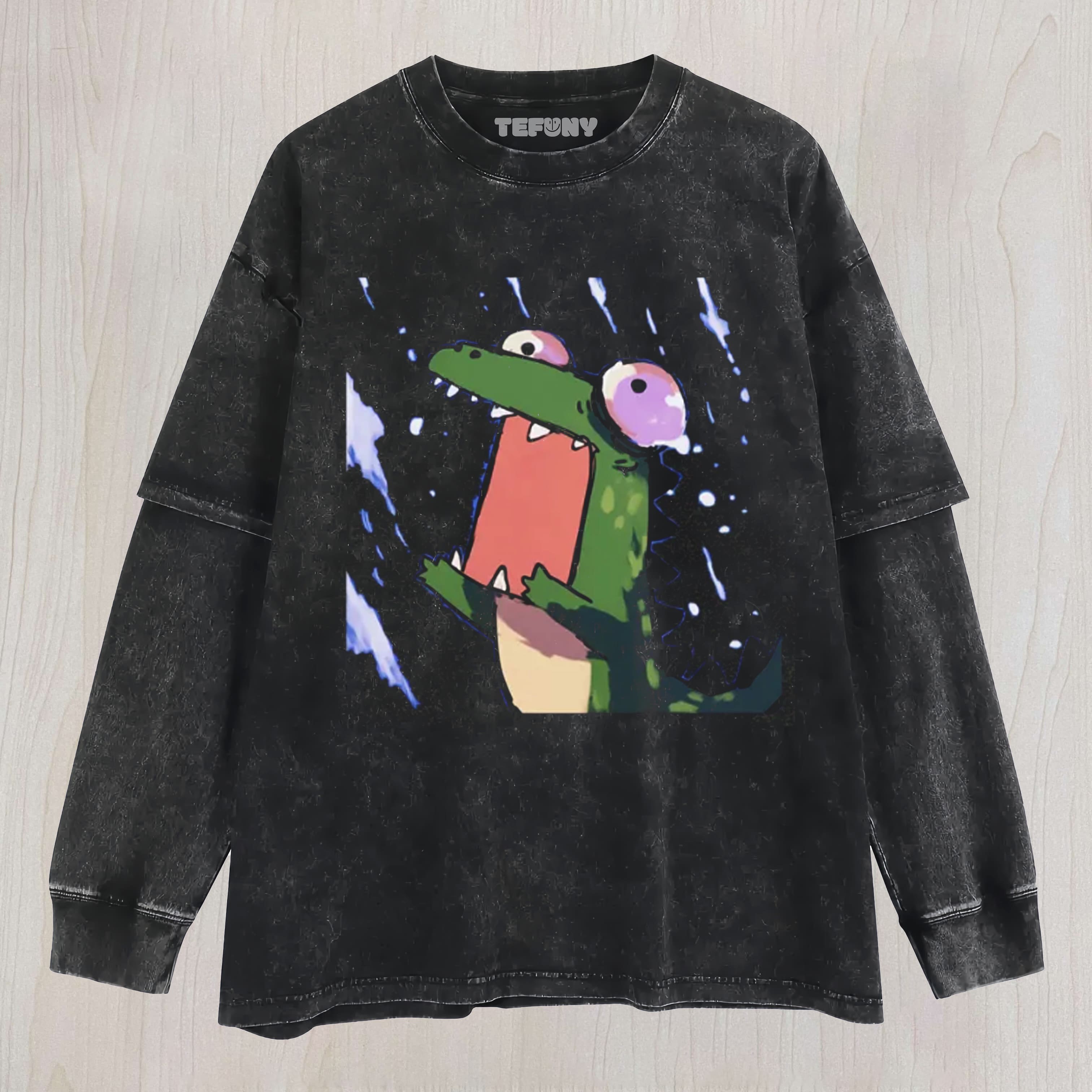 THE PANICKING CROCODILE UNISEX TEE, TANK TOP, LAYERED LS, SWEATSHIRT & HOODIE