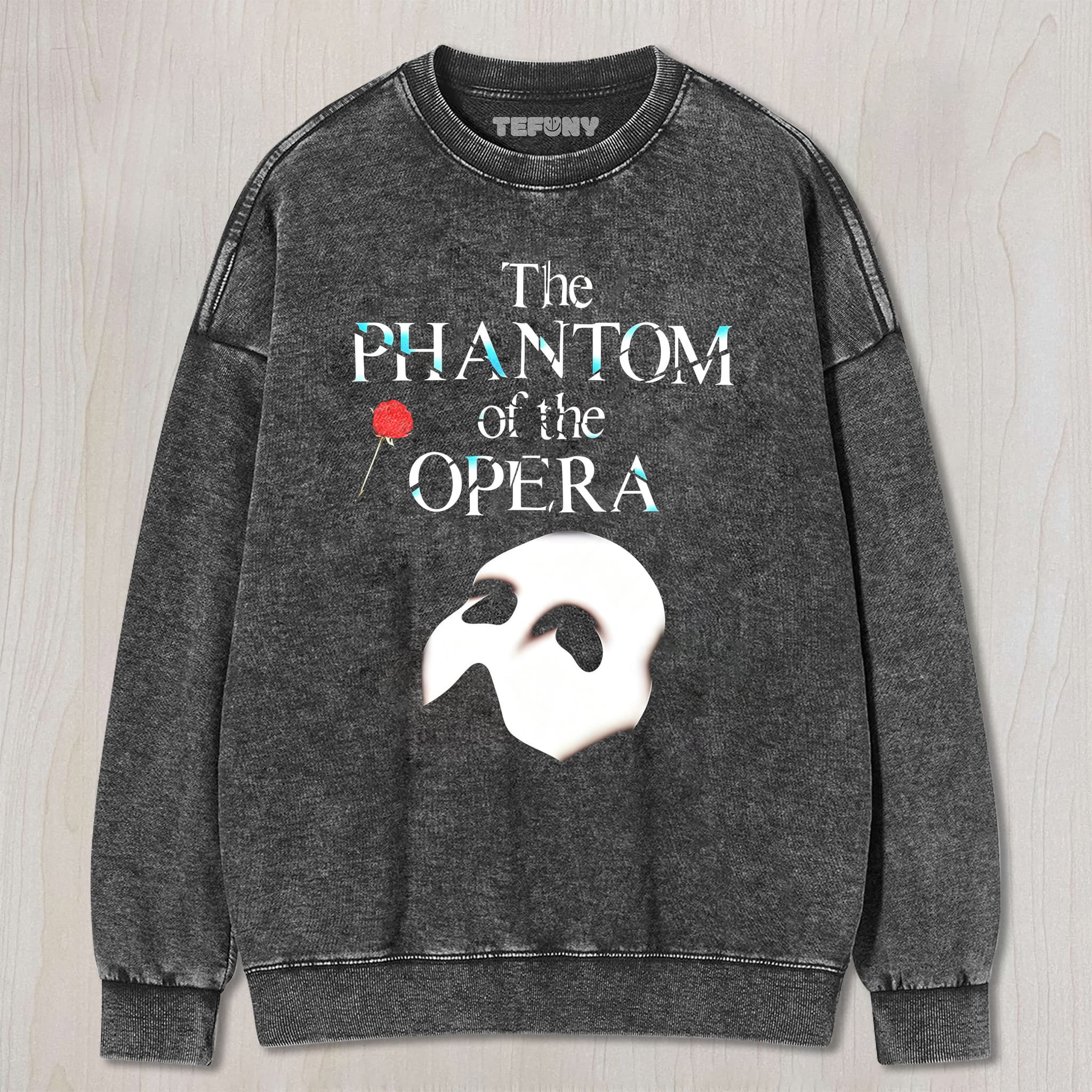 THE PHANTOM OF THE OPERA MASK AND TITLE GRAPHIC UNISEX TEE, TANK TOP, LAYERED LS, SWEATSHIRT & HOODIE