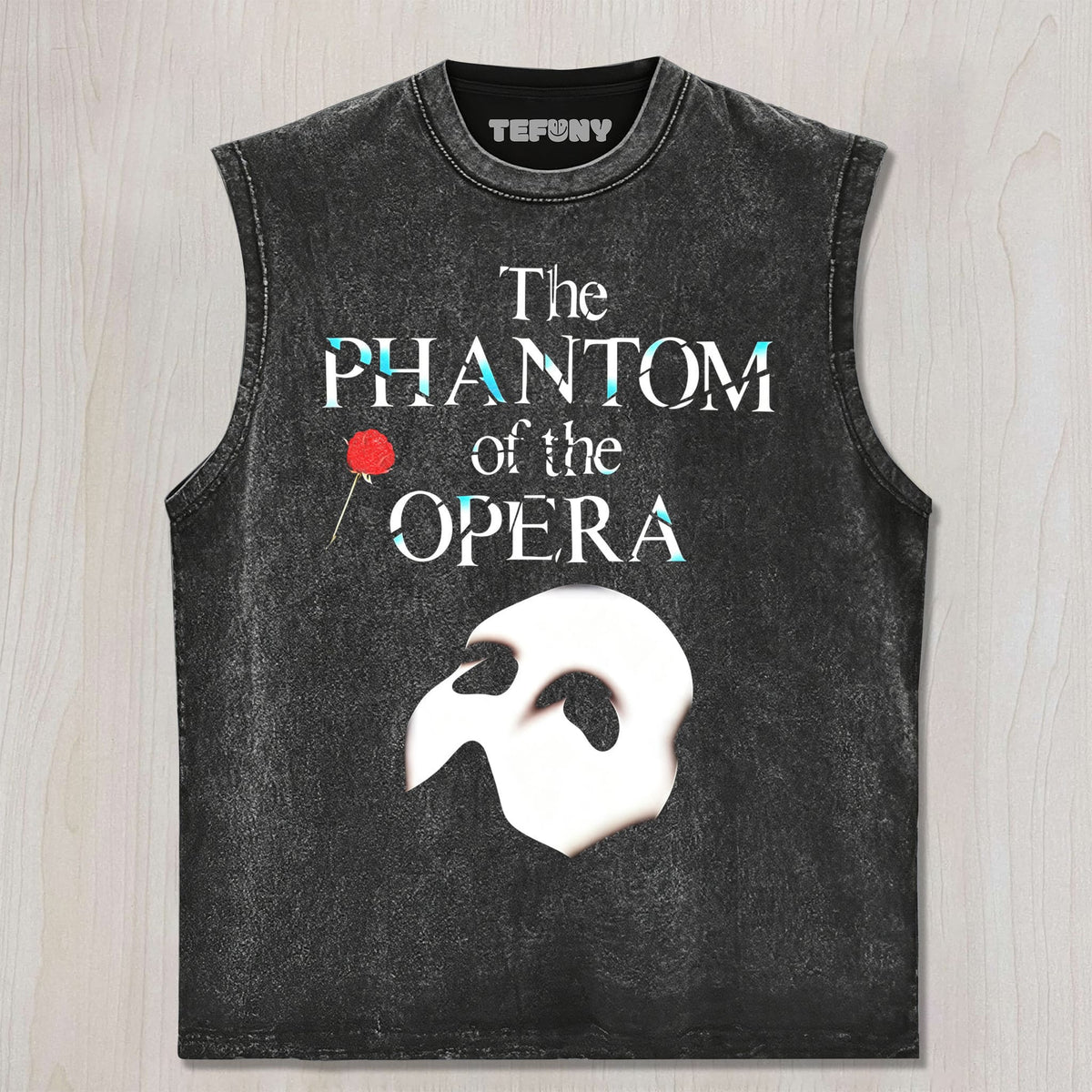 THE PHANTOM OF THE OPERA MASK AND TITLE GRAPHIC UNISEX TEE, TANK TOP, LAYERED LS, SWEATSHIRT & HOODIE
