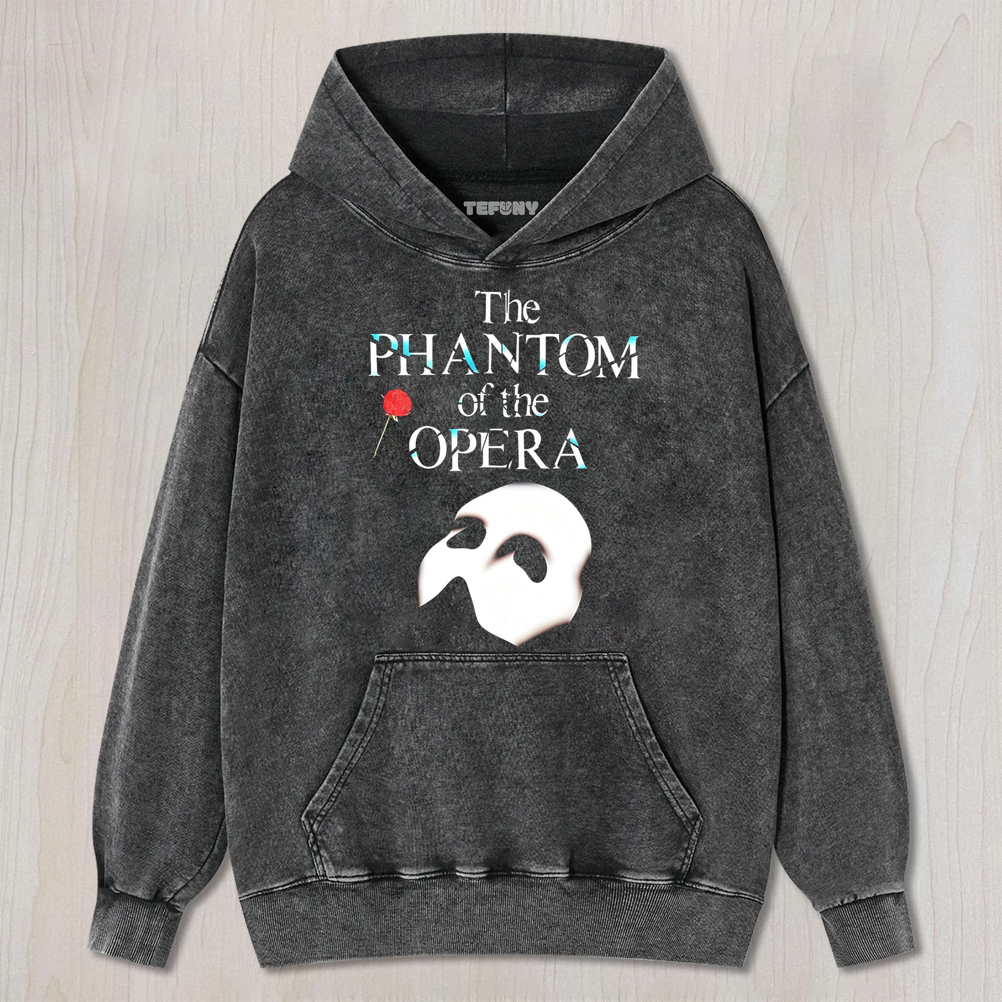 THE PHANTOM OF THE OPERA MASK AND TITLE GRAPHIC UNISEX TEE, TANK TOP, LAYERED LS, SWEATSHIRT & HOODIE