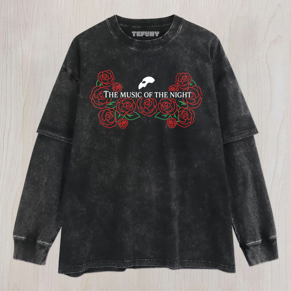 THE PHANTOM OF THE OPERA MASK AND TITLE GRAPHIC V3 UNISEX TEE, TANK TOP, LAYERED LS, SWEATSHIRT & HOODIE