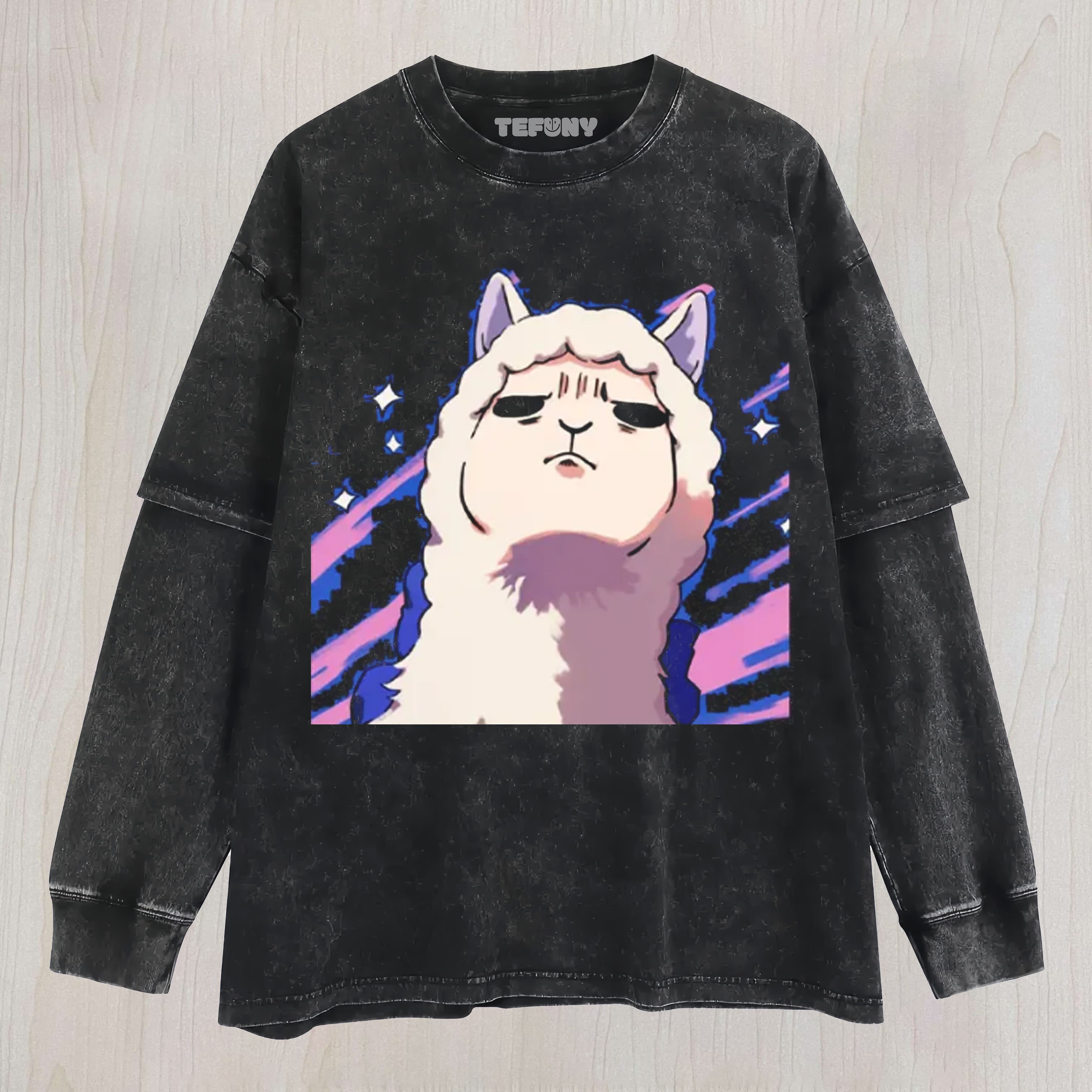 THE TEARFUL ALPACA UNISEX TEE, TANK TOP, LAYERED LS, SWEATSHIRT & HOODIE