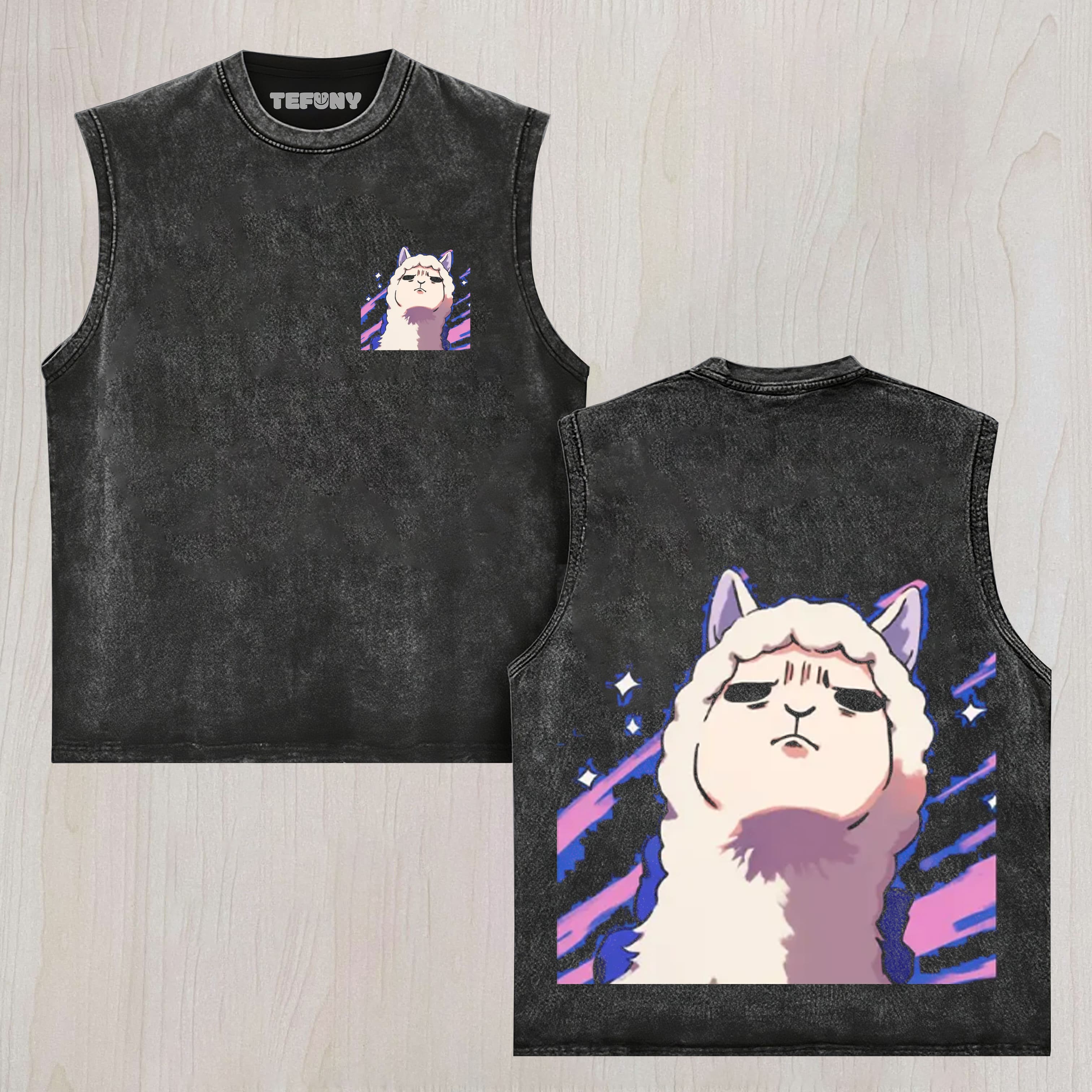THE TEARFUL ALPACA UNISEX TEE, TANK TOP, LAYERED LS, SWEATSHIRT & HOODIE