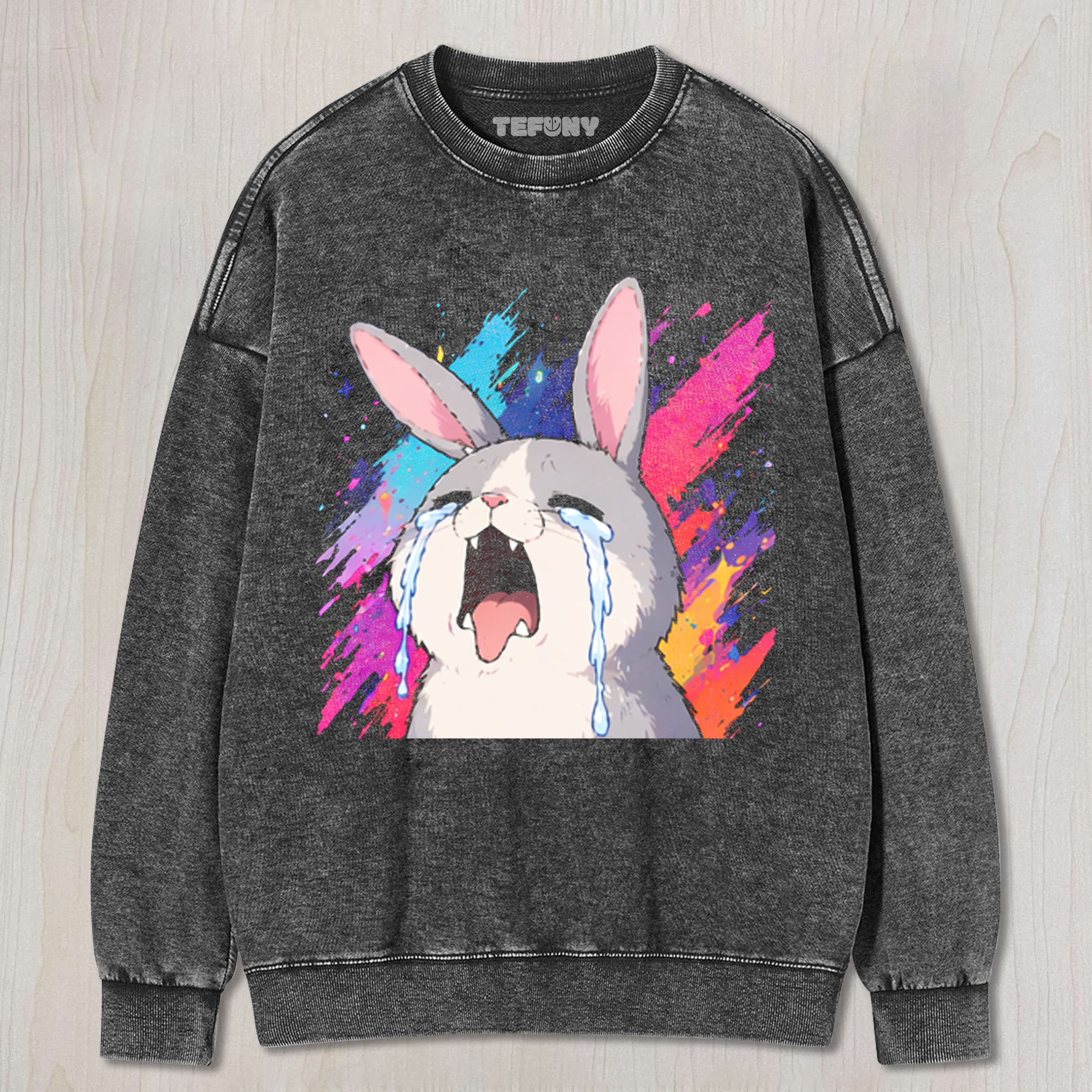 THE TEARFUL RABBIT UNISEX TEE, TANK TOP, LAYERED LS, SWEATSHIRT & HOODIE