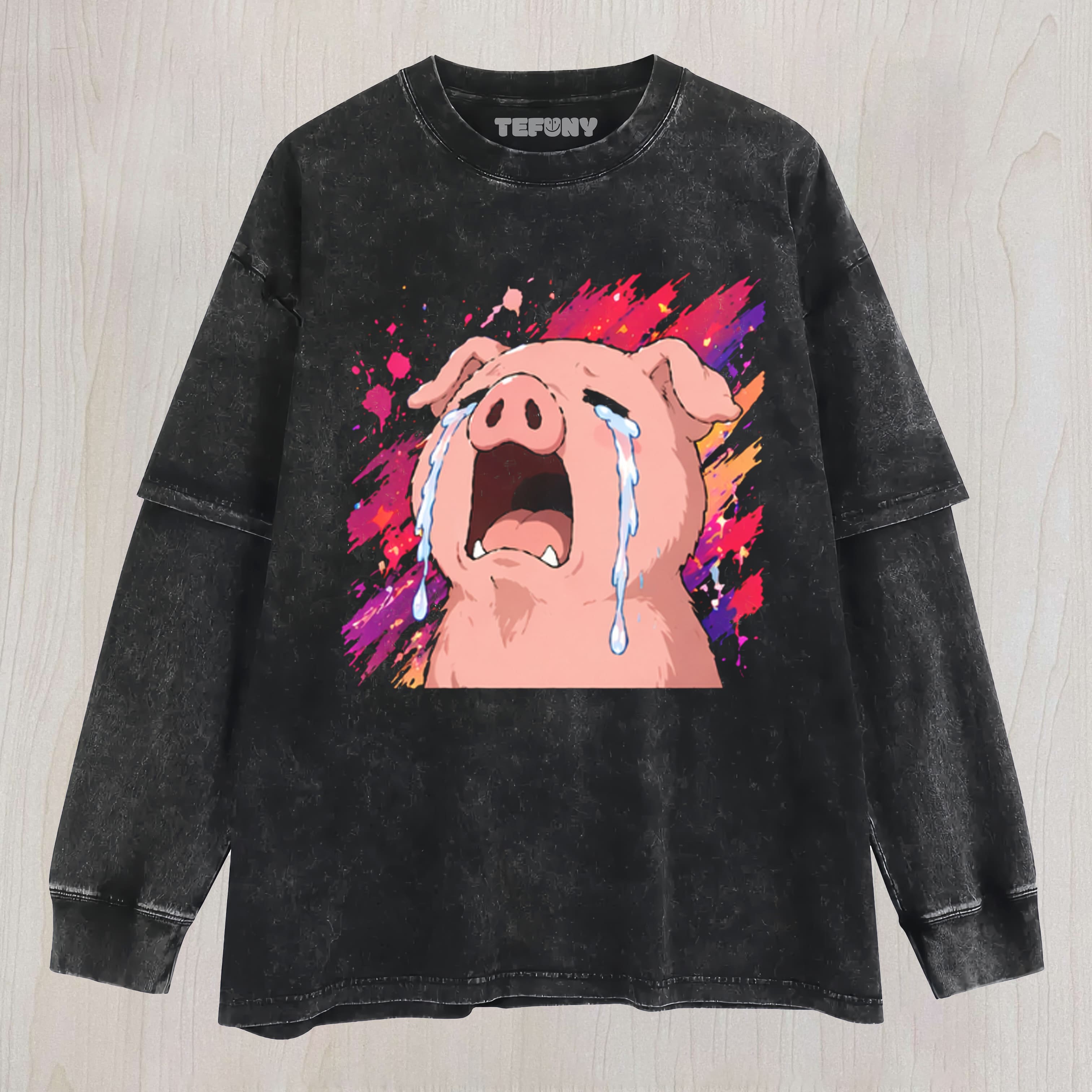 THE WEEPING PIG UNISEX TEE, TANK TOP, LAYERED LS, SWEATSHIRT & HOODIE