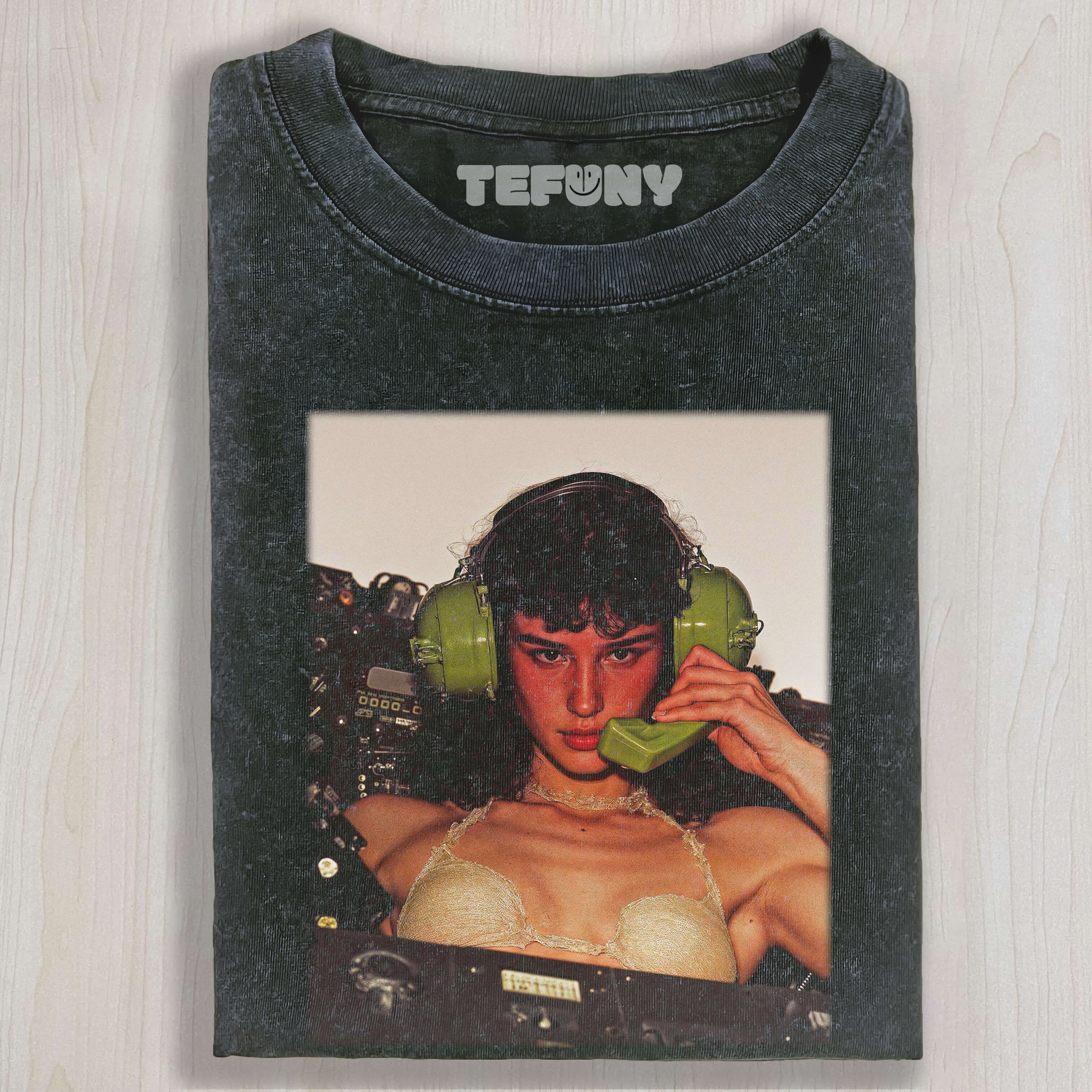 THE WOMAN IS HOLDING A GREEN PHONE TEE & SWEAT & HOOD