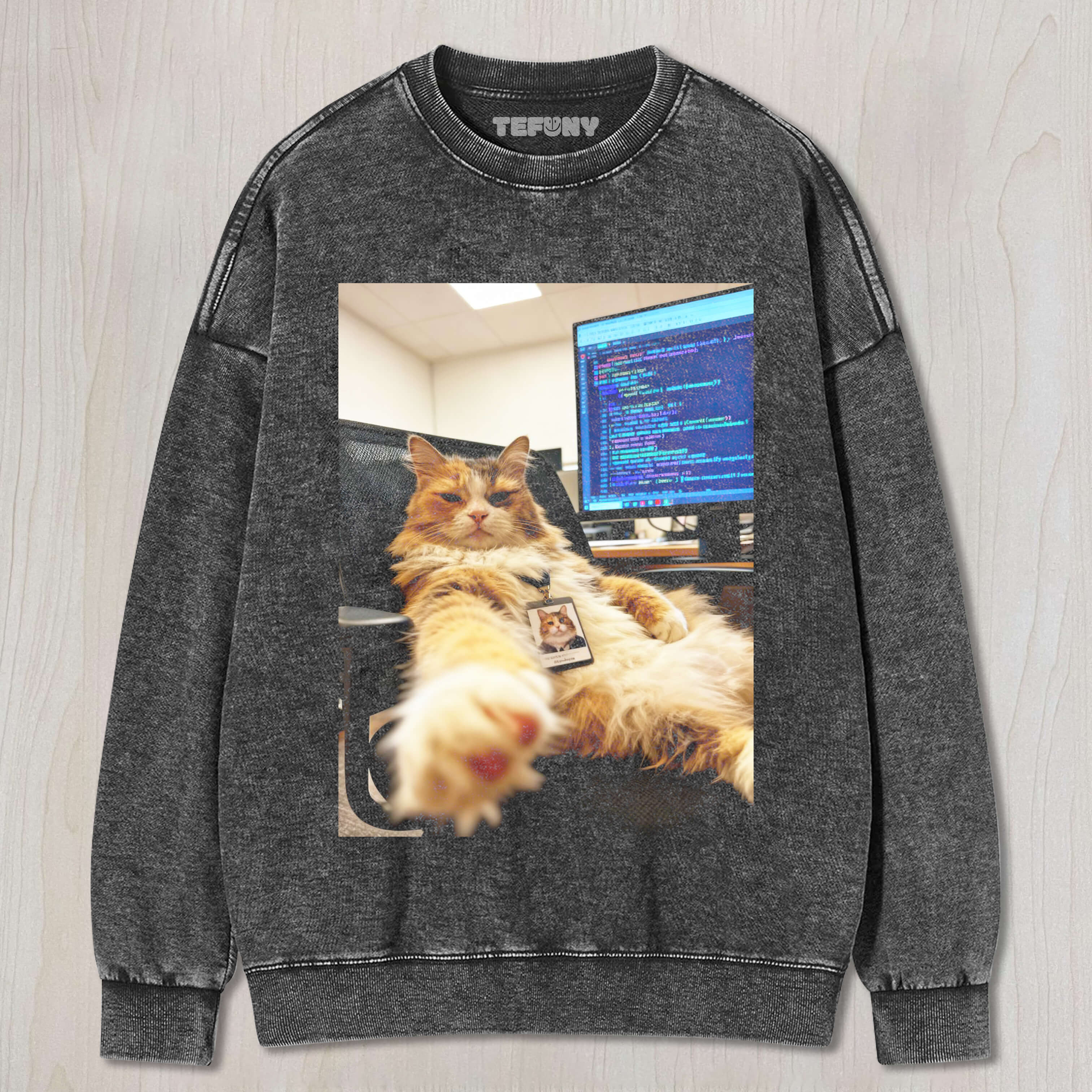 THE CAT IS AT WORK T-SHIRT