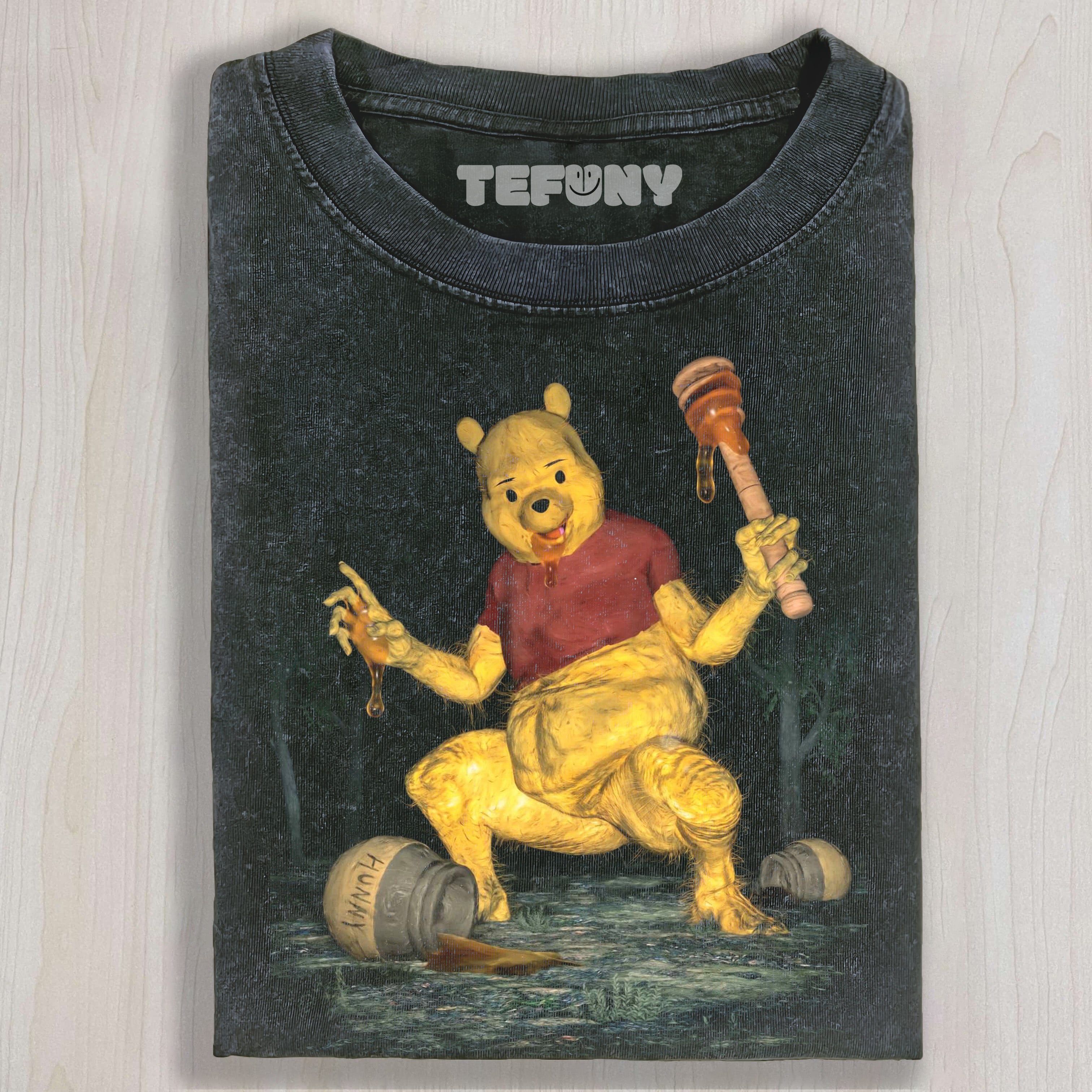 THE LEWD WINNIE THE POOH IS DRINKING HONEY T-SHIRT