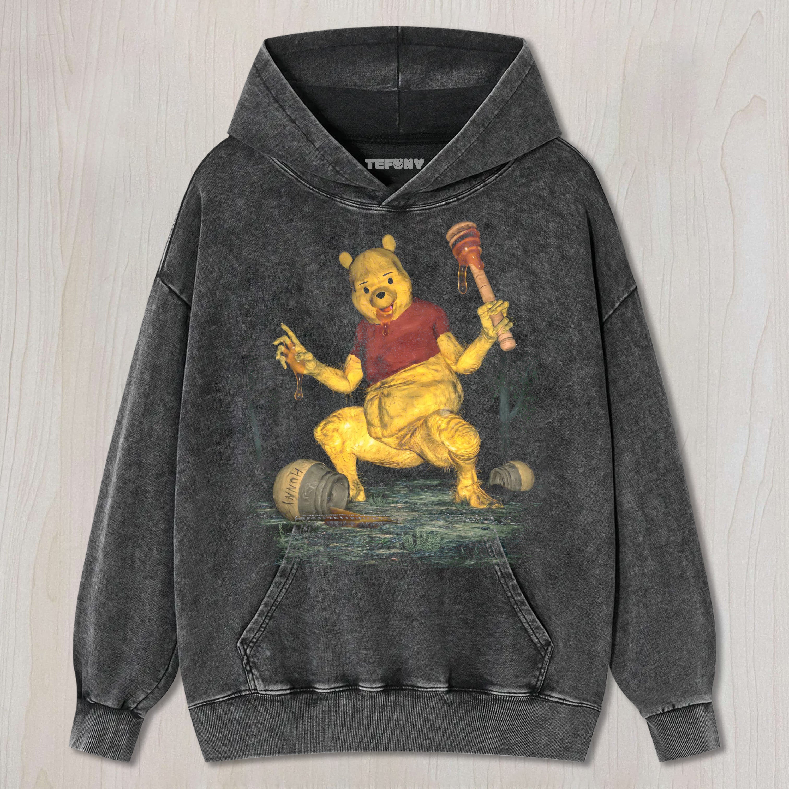 THE LEWD WINNIE THE POOH IS DRINKING HONEY T-SHIRT