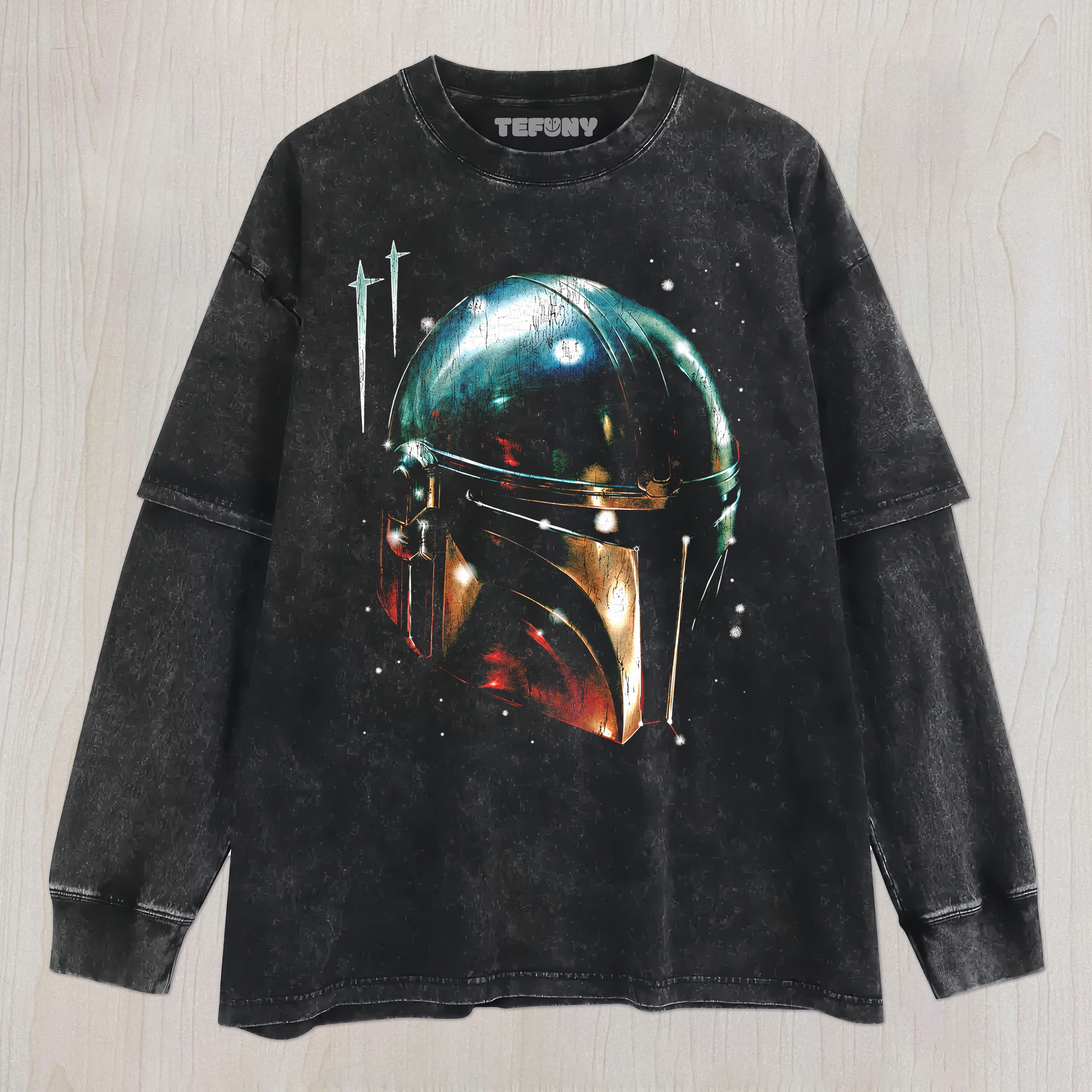 THE MANDALORIAN HELMET UNISEX TEE, TANK TOP, LAYERED LS, SWEATSHIRT & HOODIE