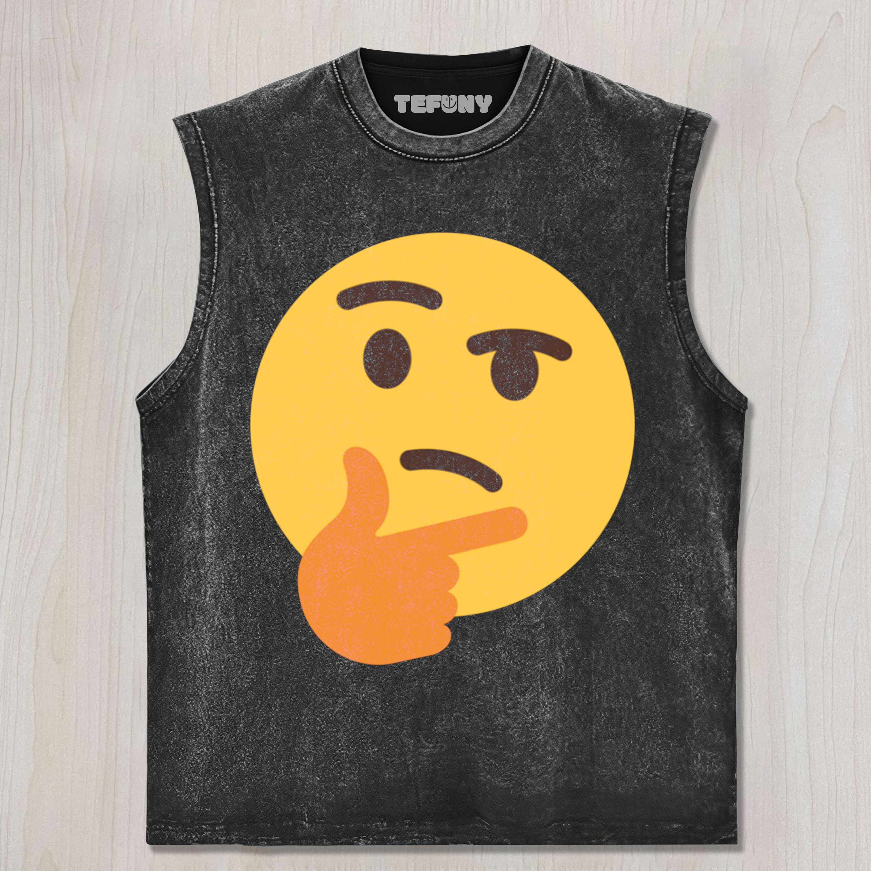 THINKING EMOJI UNISEX TEE, TANK TOP, LAYERED LS, SWEATSHIRT & HOODIE