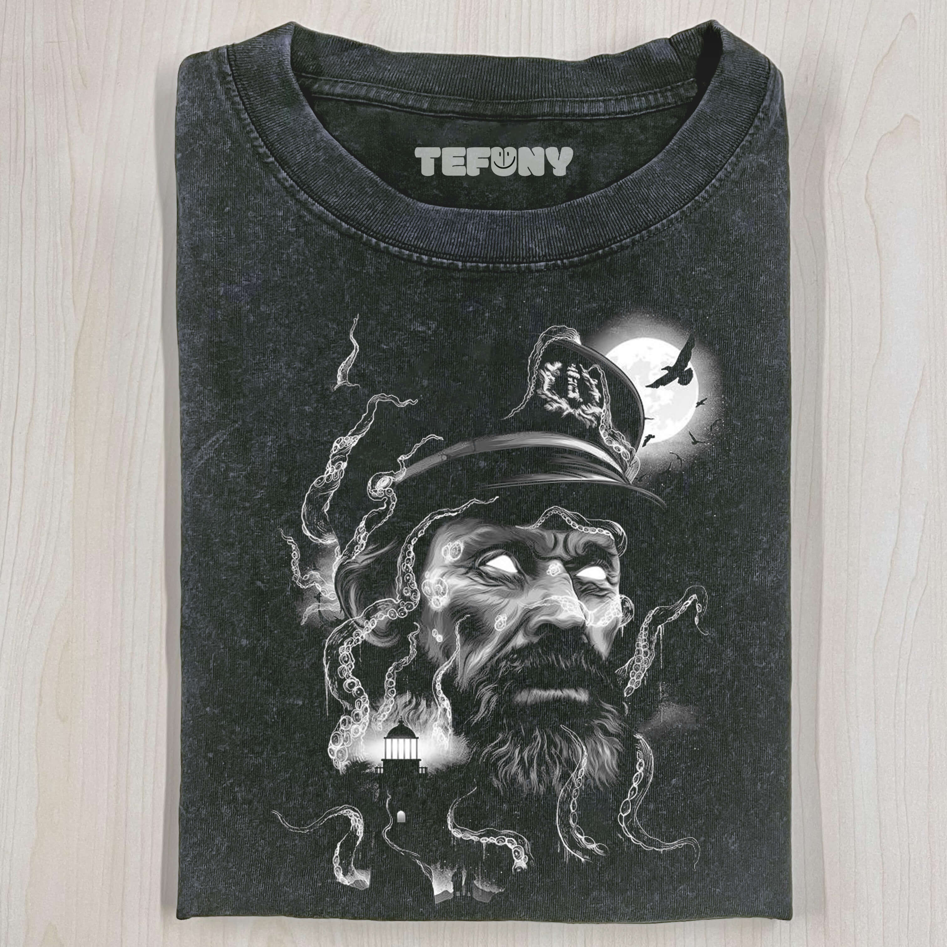 THOMAS WAKE SEA MONSTER OCEAN BEAST THE LIGHTHOUSE 2019 PSYCHO HORROR MOVIE PIRATE T-SHIRT