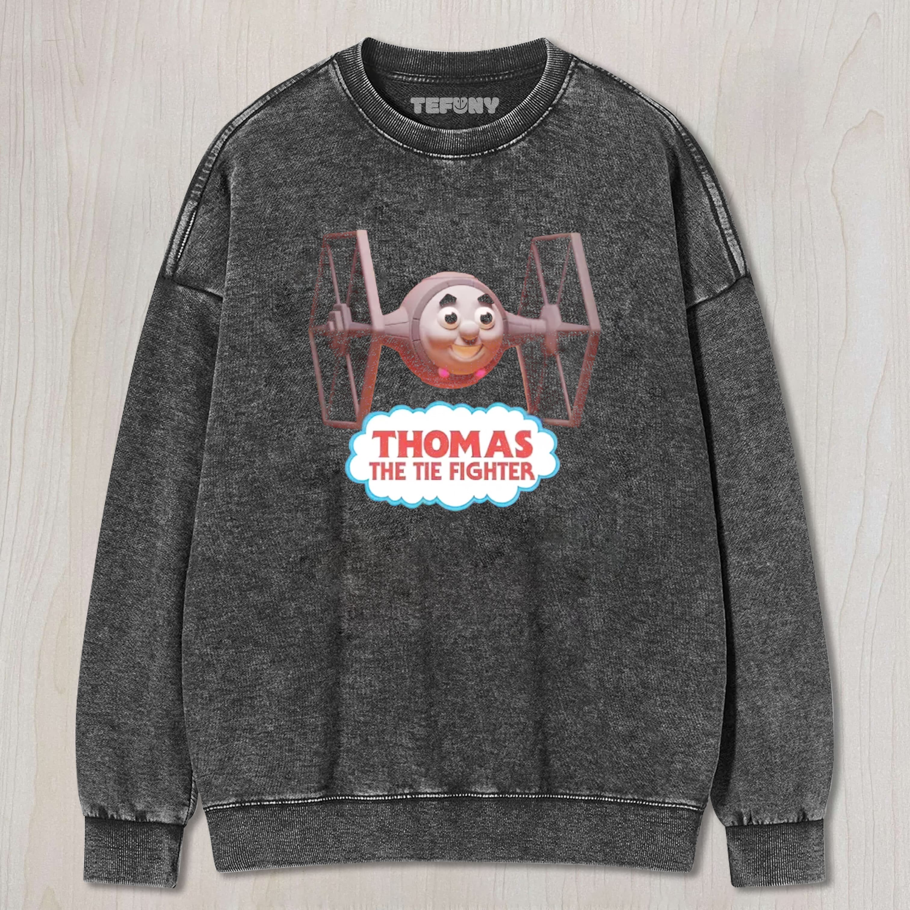 THOMAS THE TIE FIGHTER PARODY COTTON TEE & SWEAT & HOOD